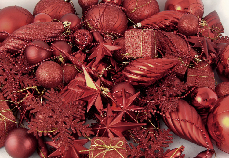 125ct Apple Red Shatterproof 3Finish Christmas Ornaments 5.5