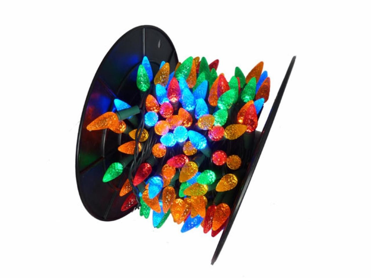 210 MultiColor LED C6 Commercial Mini Christmas Lights 56.5 ft Green