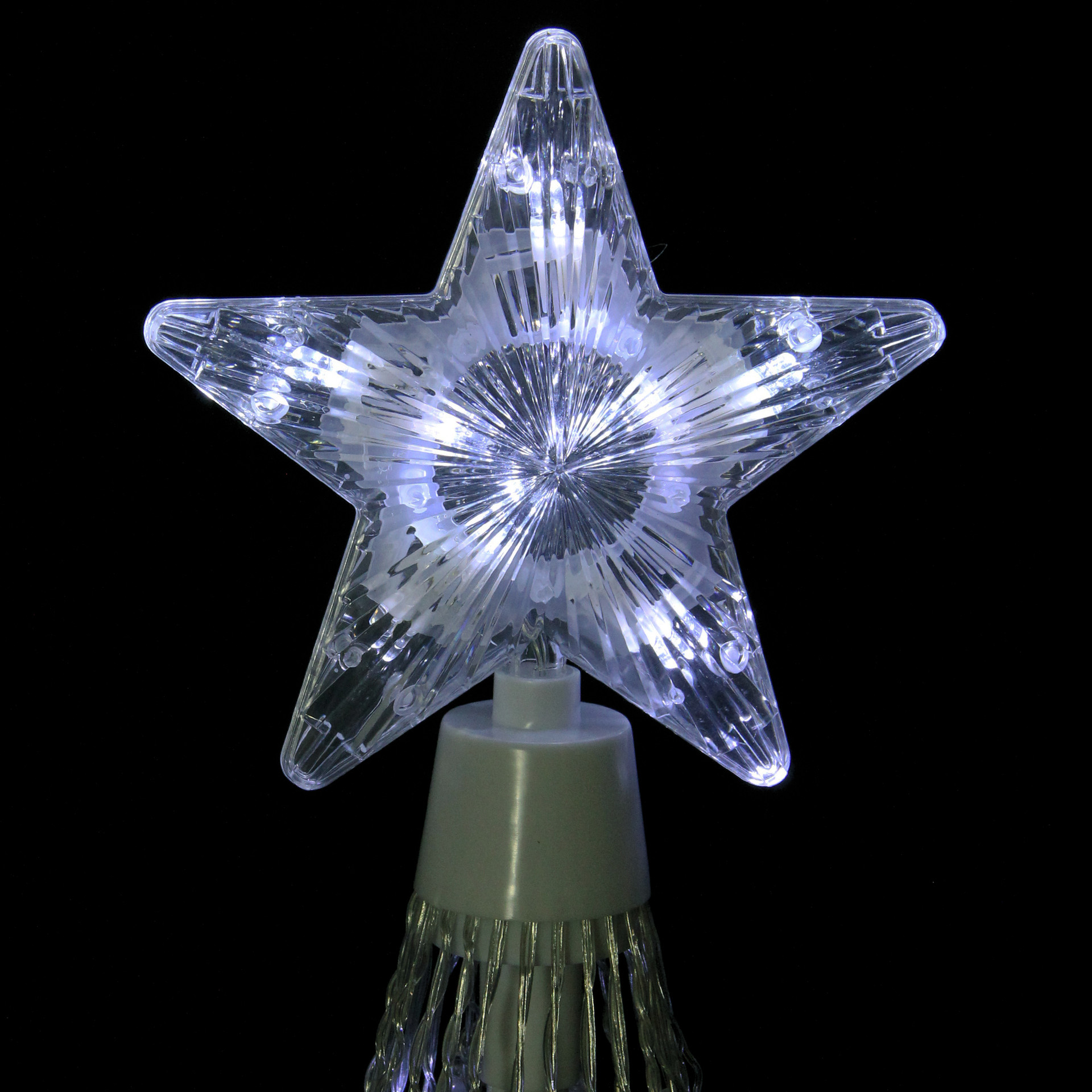 9' Pure White LED Light Show Cone Christmas Tree Lighted Yard Art