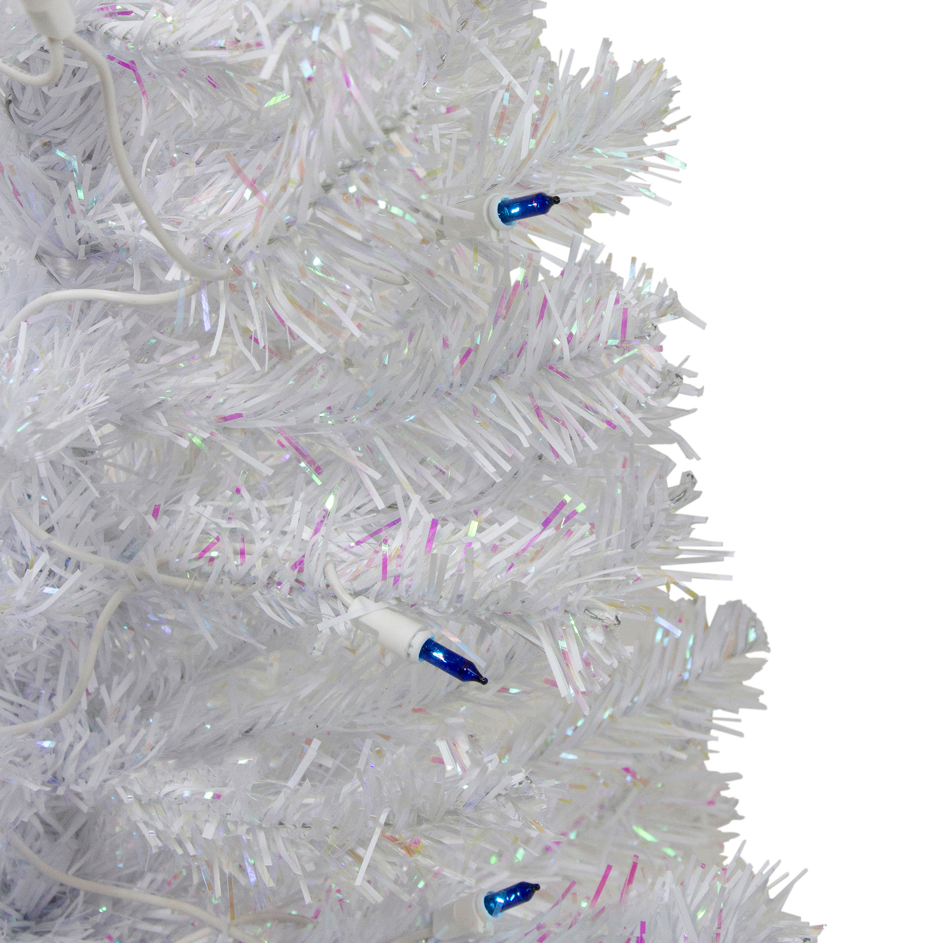 2' PreLit White Pine Artificial Christmas Tree Blue Lights