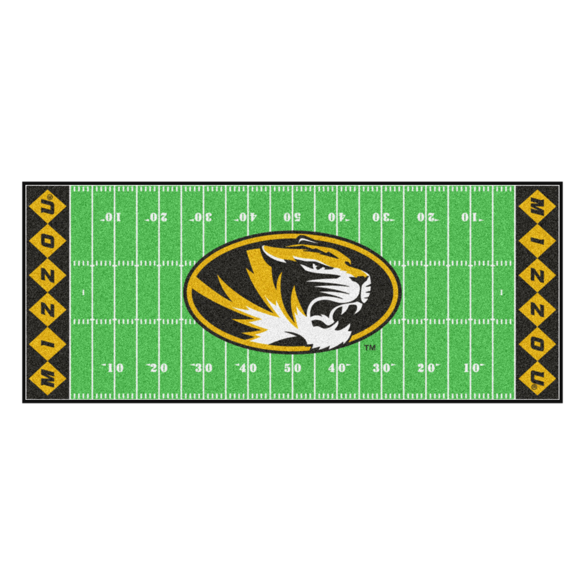 30" x 72" Green & Yellow NCAA University of Missouri Tigers Football