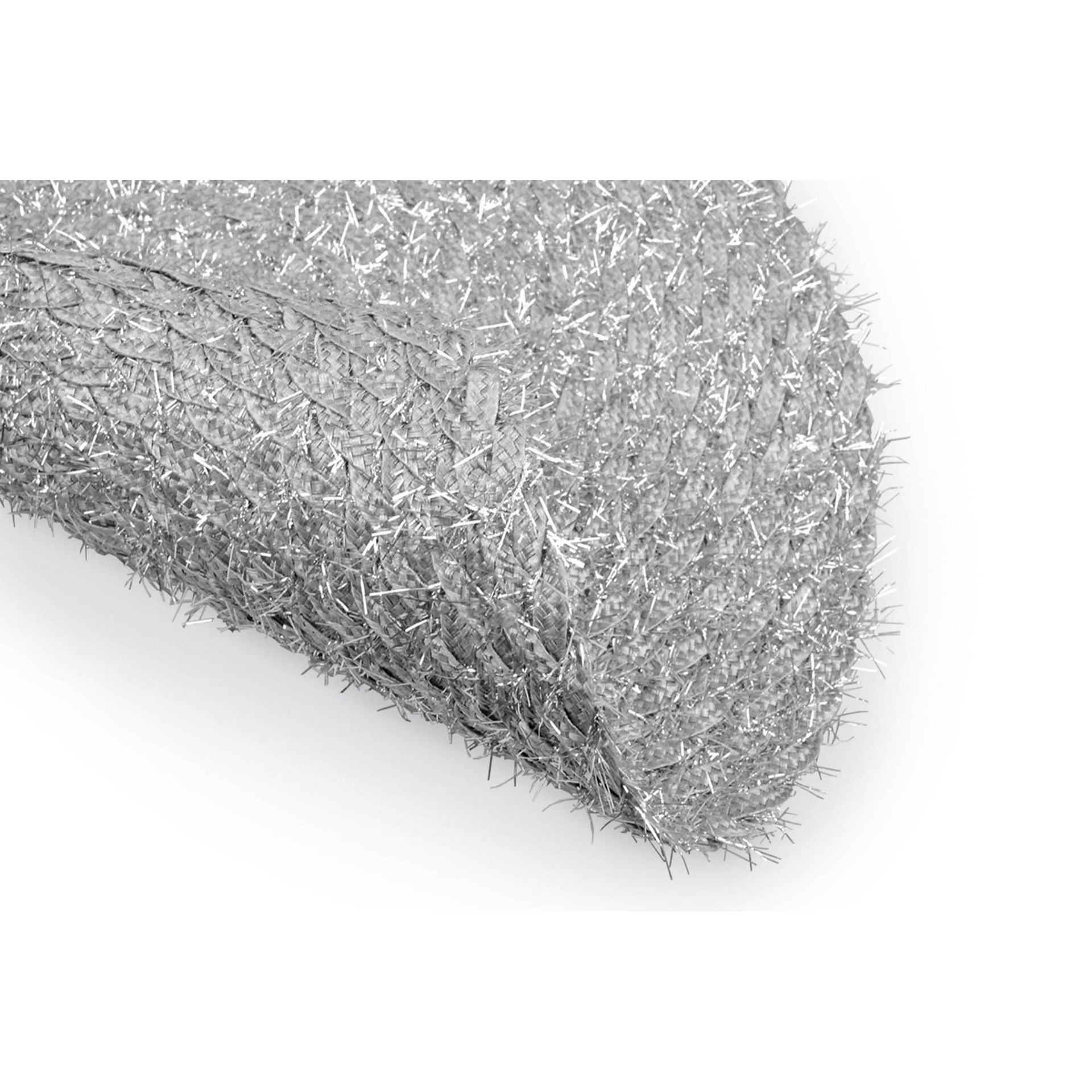 Set of 6 Silver Round Braided Placemats 14.75" Christmas Central