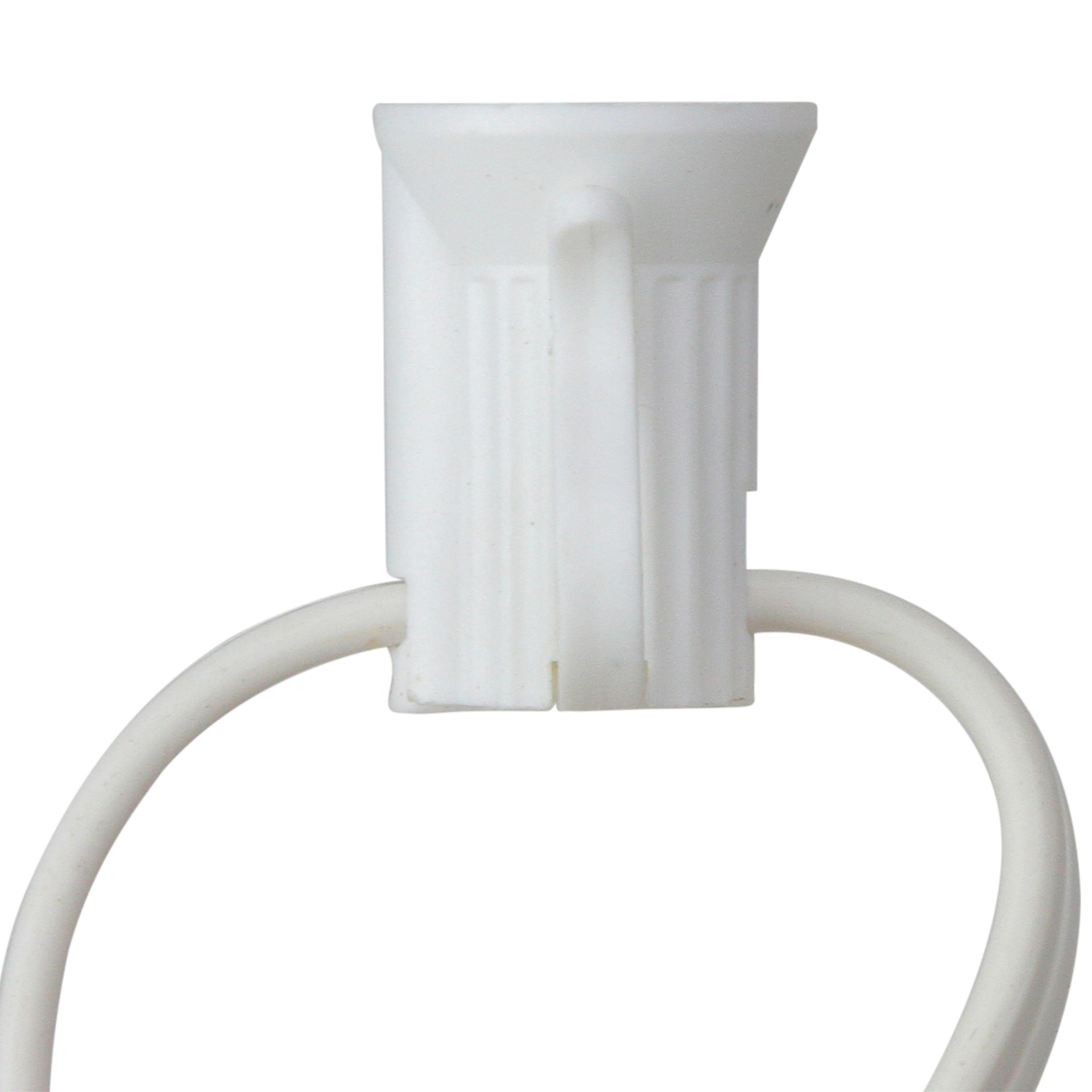 100' Commercial C7 Christmas Light Socket Set - 18 Gauge White Wire ...