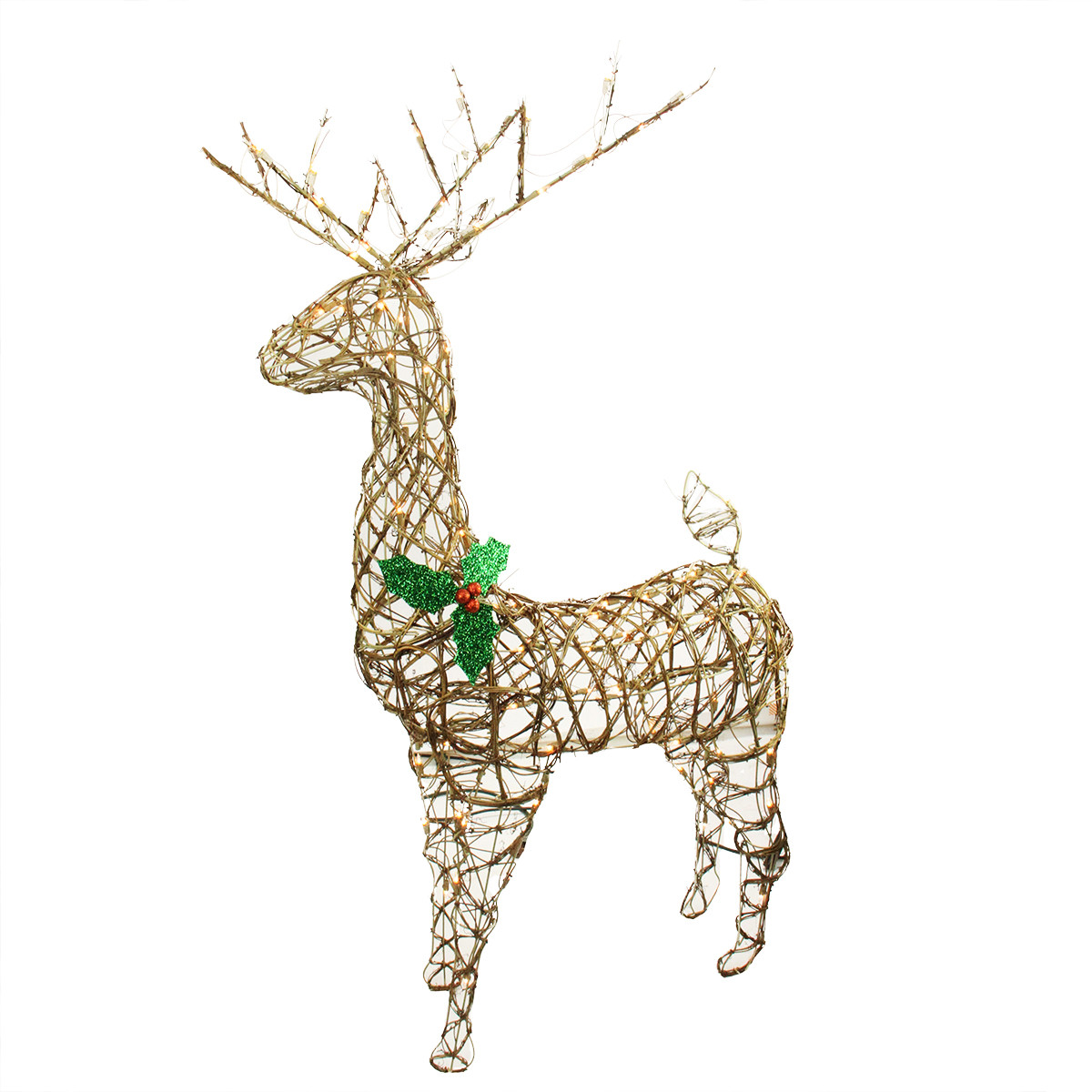 57" Lighted Standing Grapevine Reindeer Outdoor Christmas Decoration