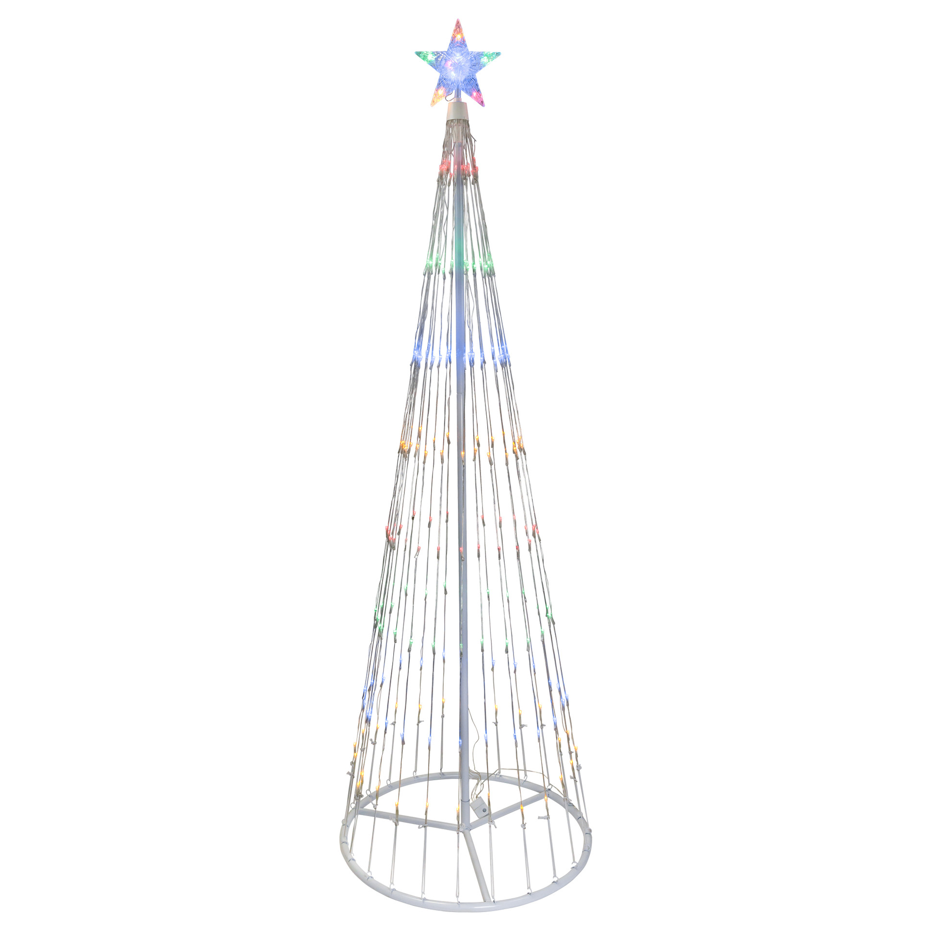 6' Multi-Color LED Lighted Show Cone Christmas Tree Outdoor Decoration ...