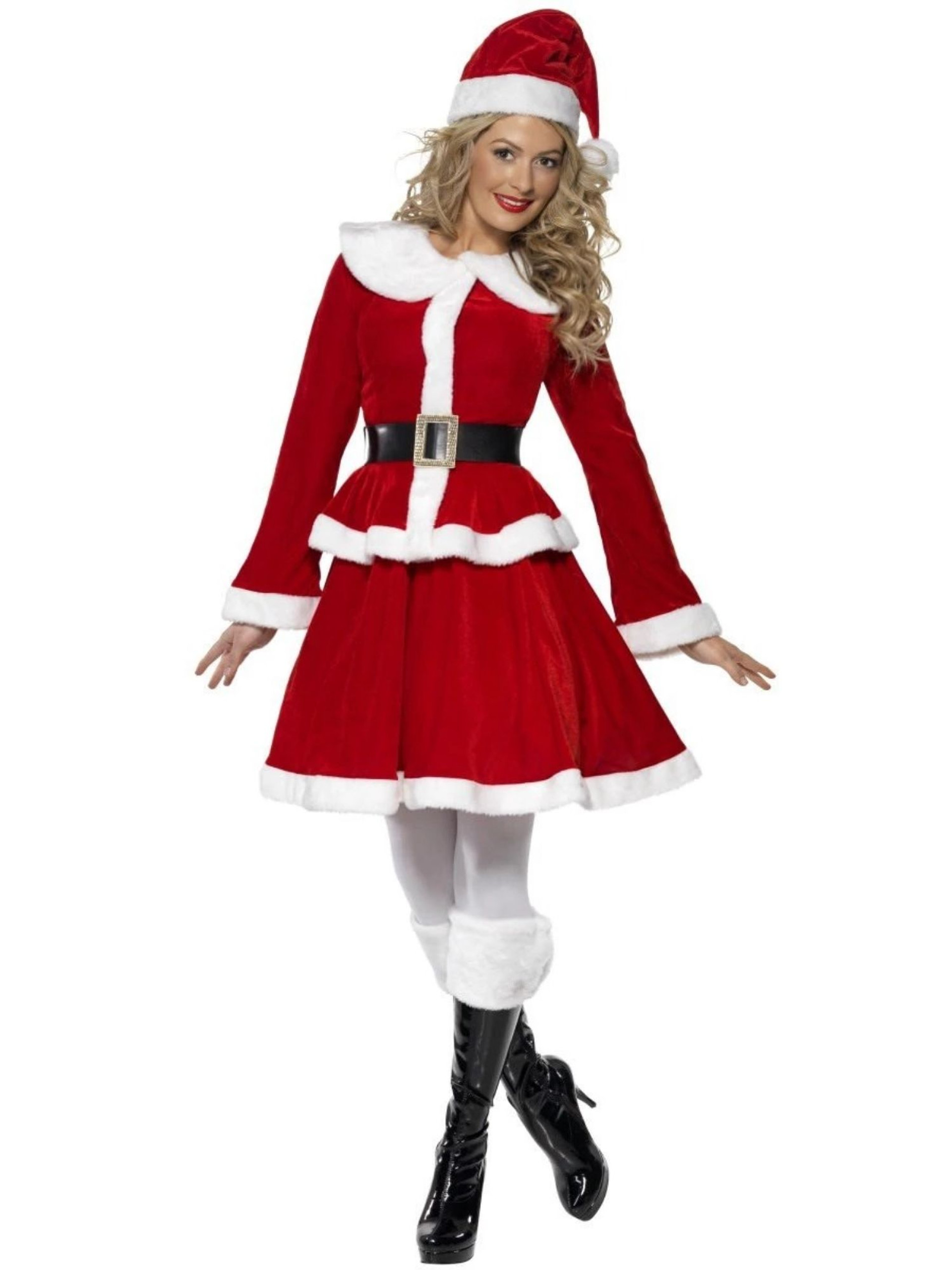 40 Red And White Miss Santa Claus Women Adult Christmas Costume Xl Christmas Central