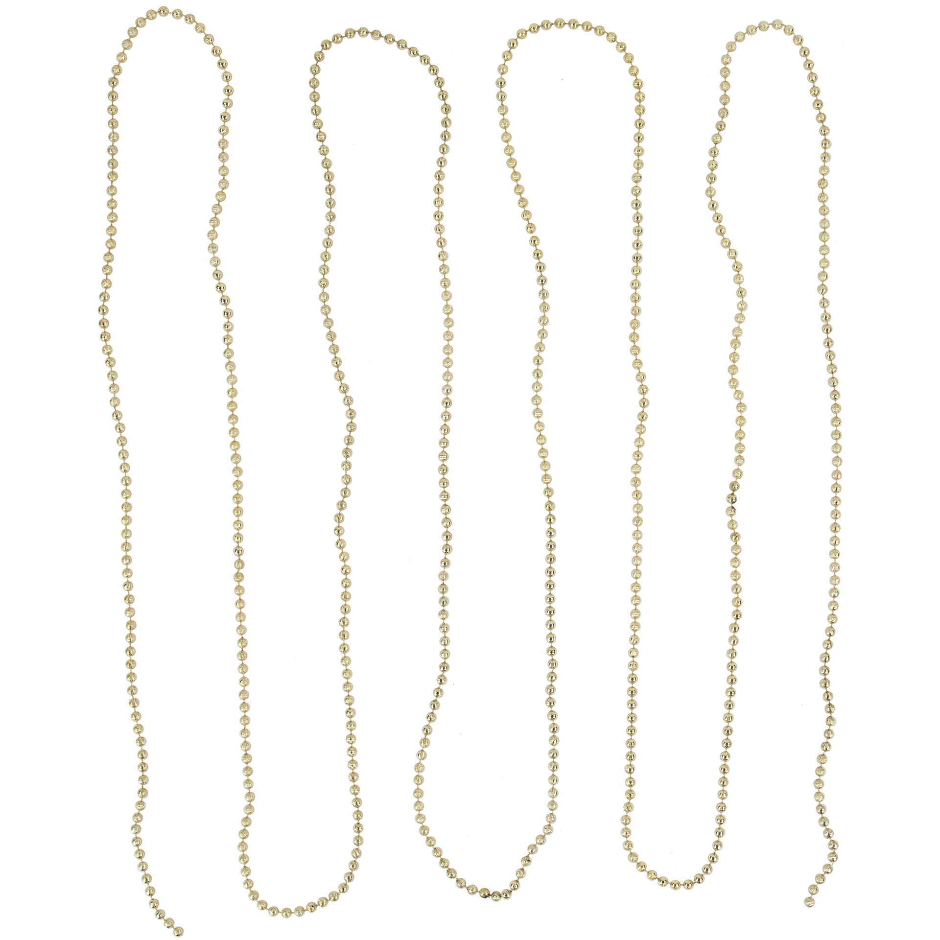 15' Gold Lame Beaded Artificial Christmas Garland Unlit Christmas