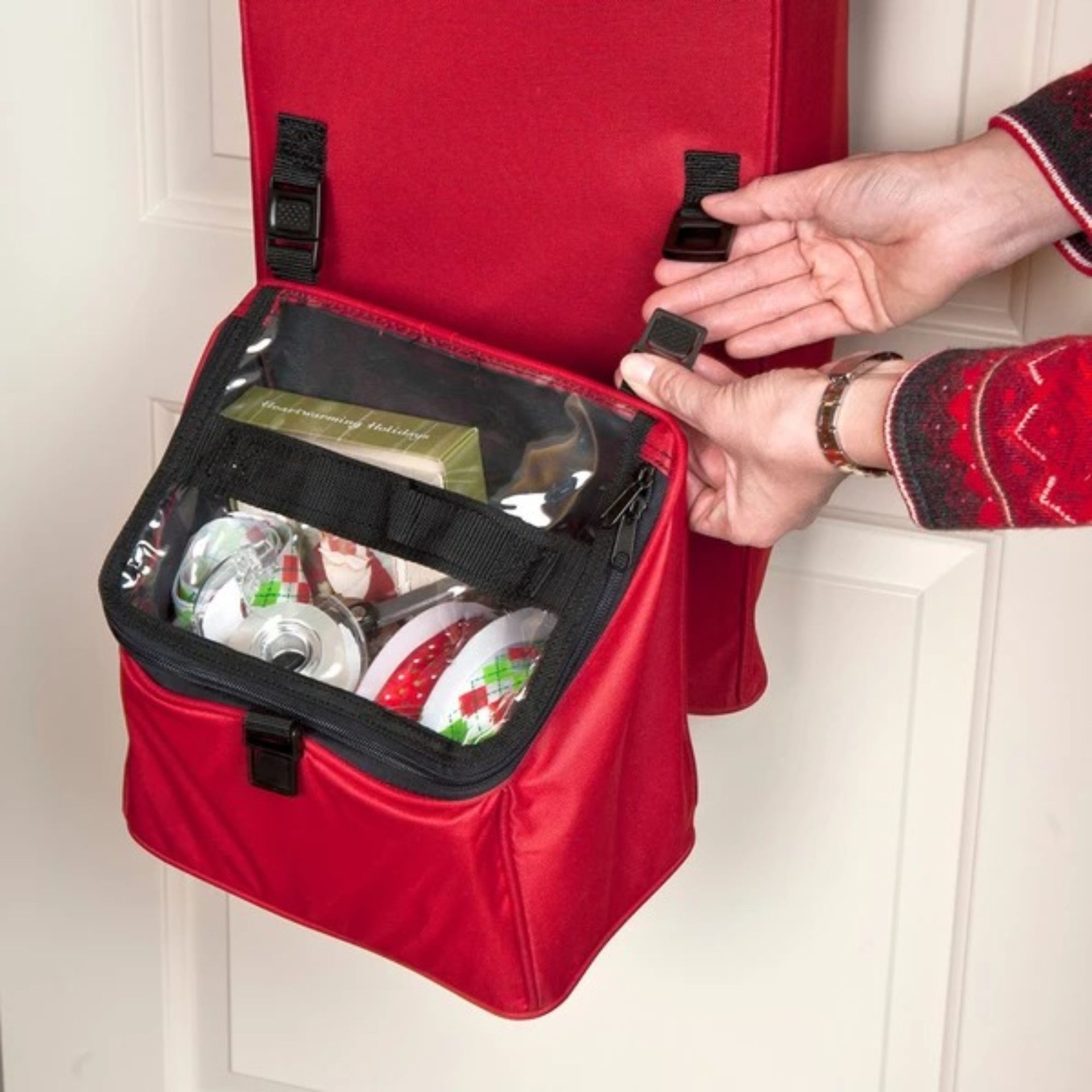 13" Christmas Wrapping Paper Storage Bag Holds 12 Rolls of Wrapping