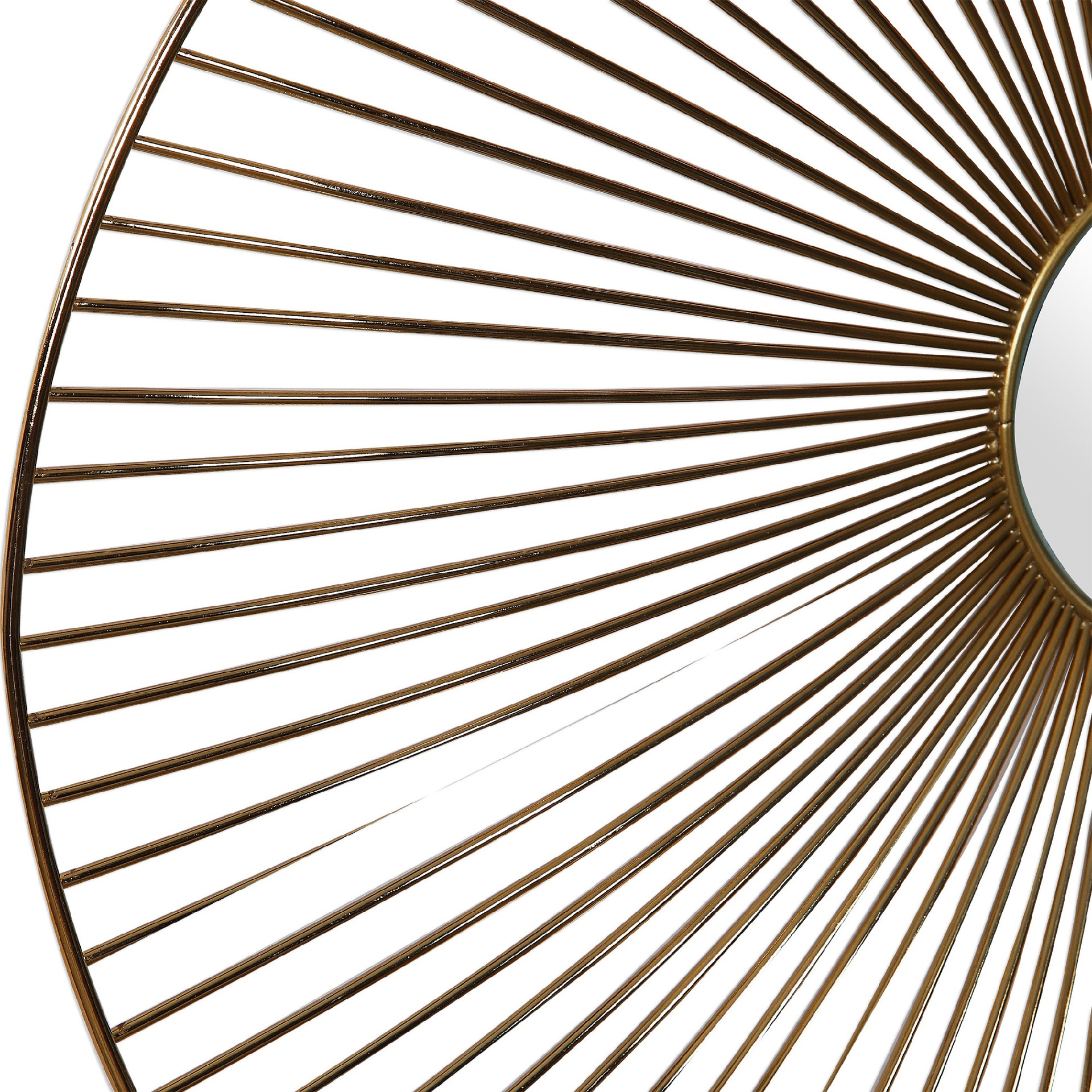 Set of 3 Gold Metal Curved Hanging Wall Art with Mirror Accents 25