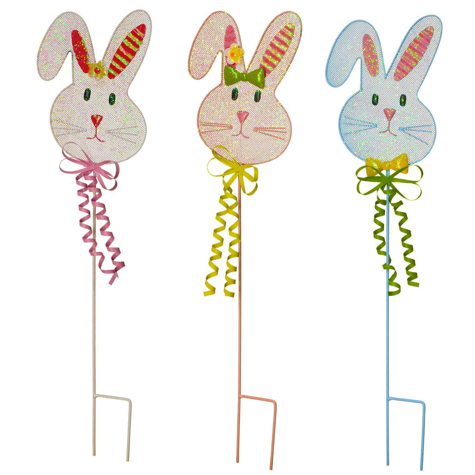 Prextex Easter Bunny Yard Stakes Set of 3
