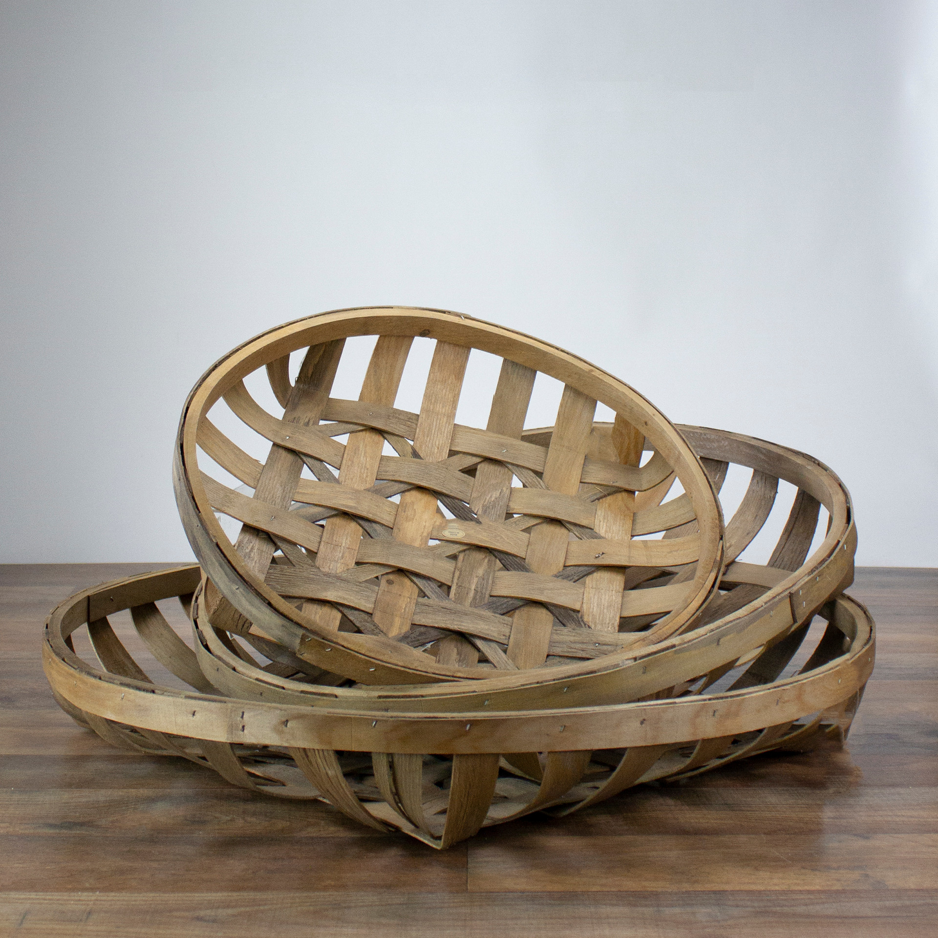 Set of 3 Brown Woven Baskets 23.75" | Christmas Central