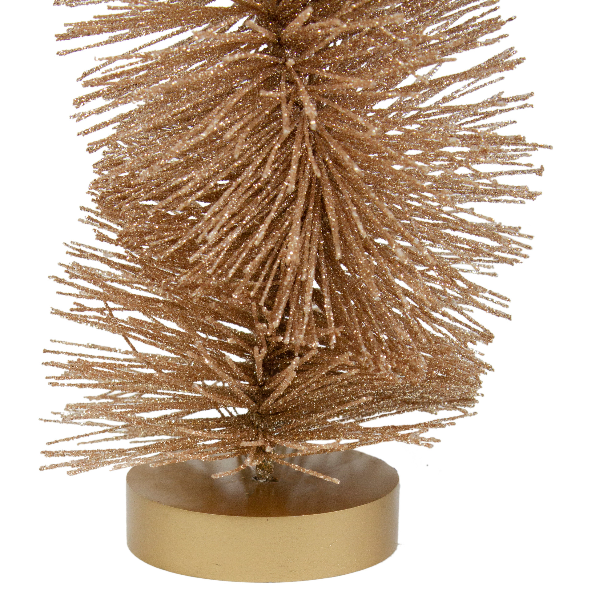 14" Gold Glittered Spiral Sisal Christmas Tree Tabletop Decoration