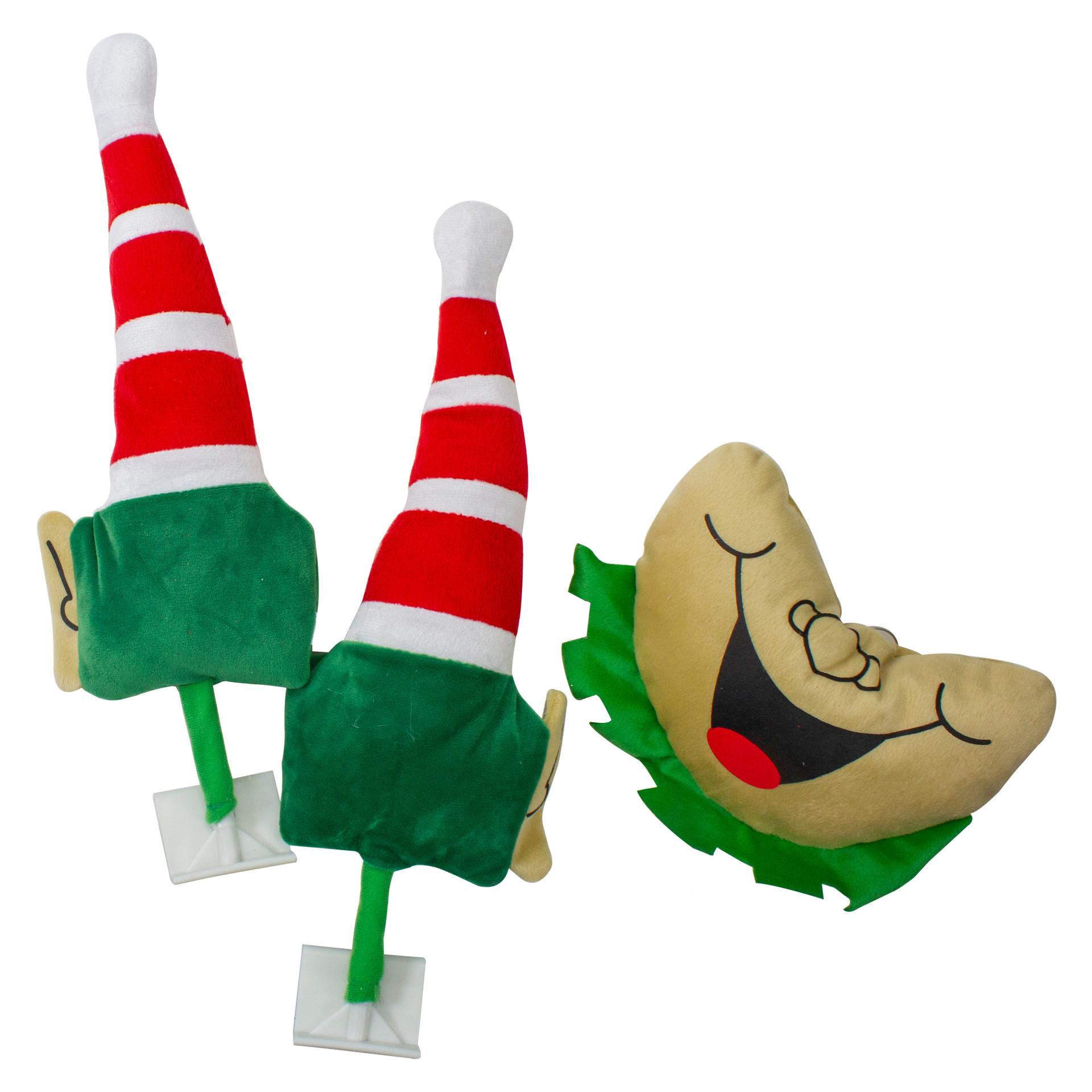 19" Red & Green Elf Christmas Car Decorating Kit Universal Size