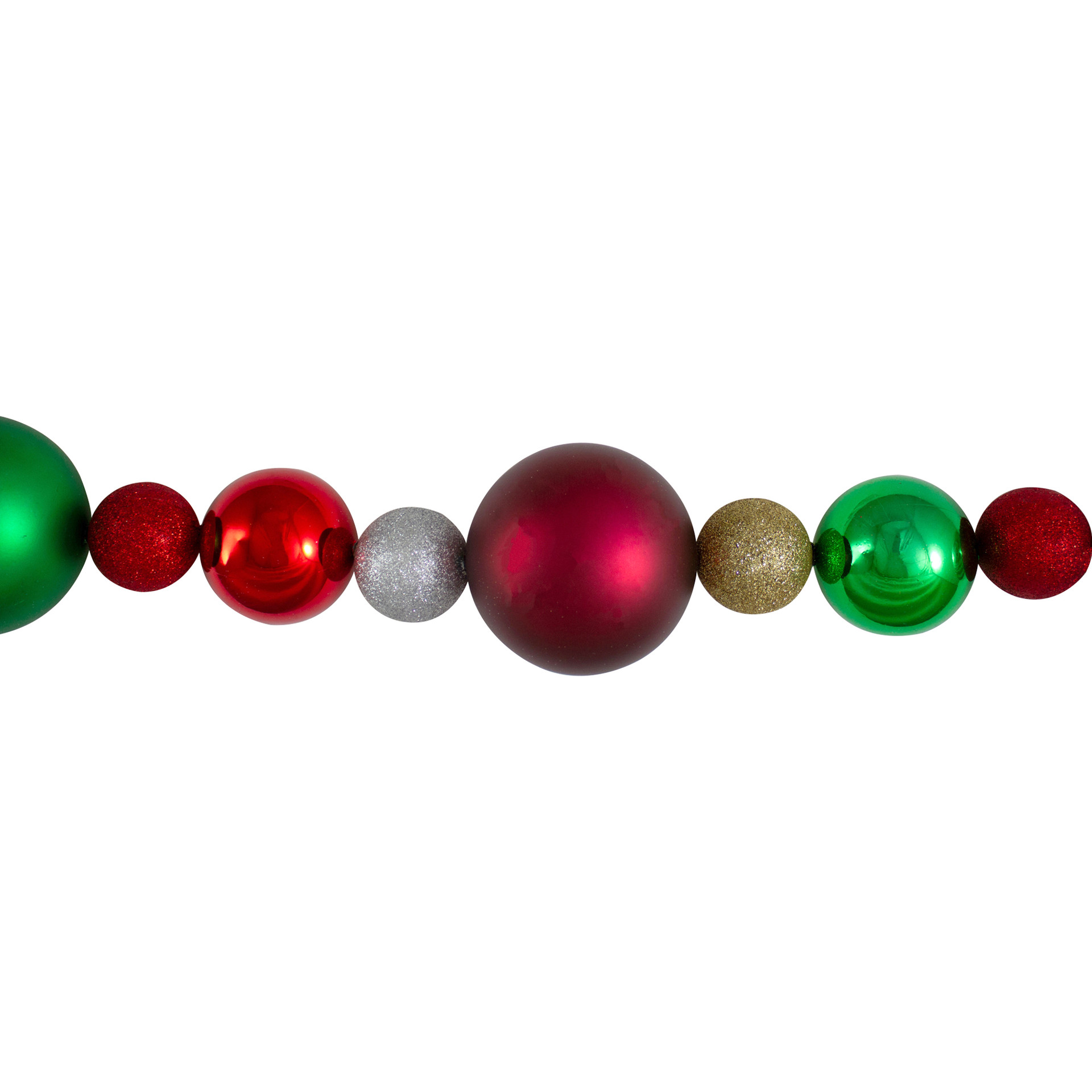 6' Traditional Colored Shatterproof Ball Artificial Christmas Garland