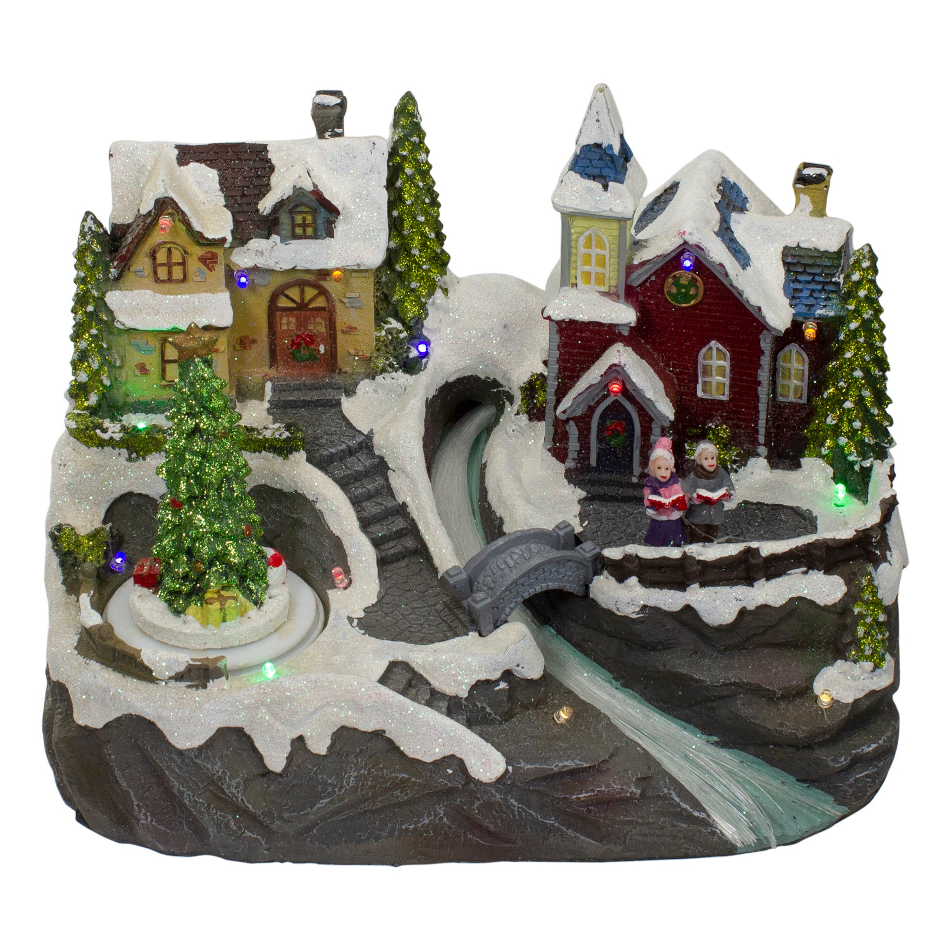 9" Lighted & Animated Christmas Village Scene with a Moving Christmas