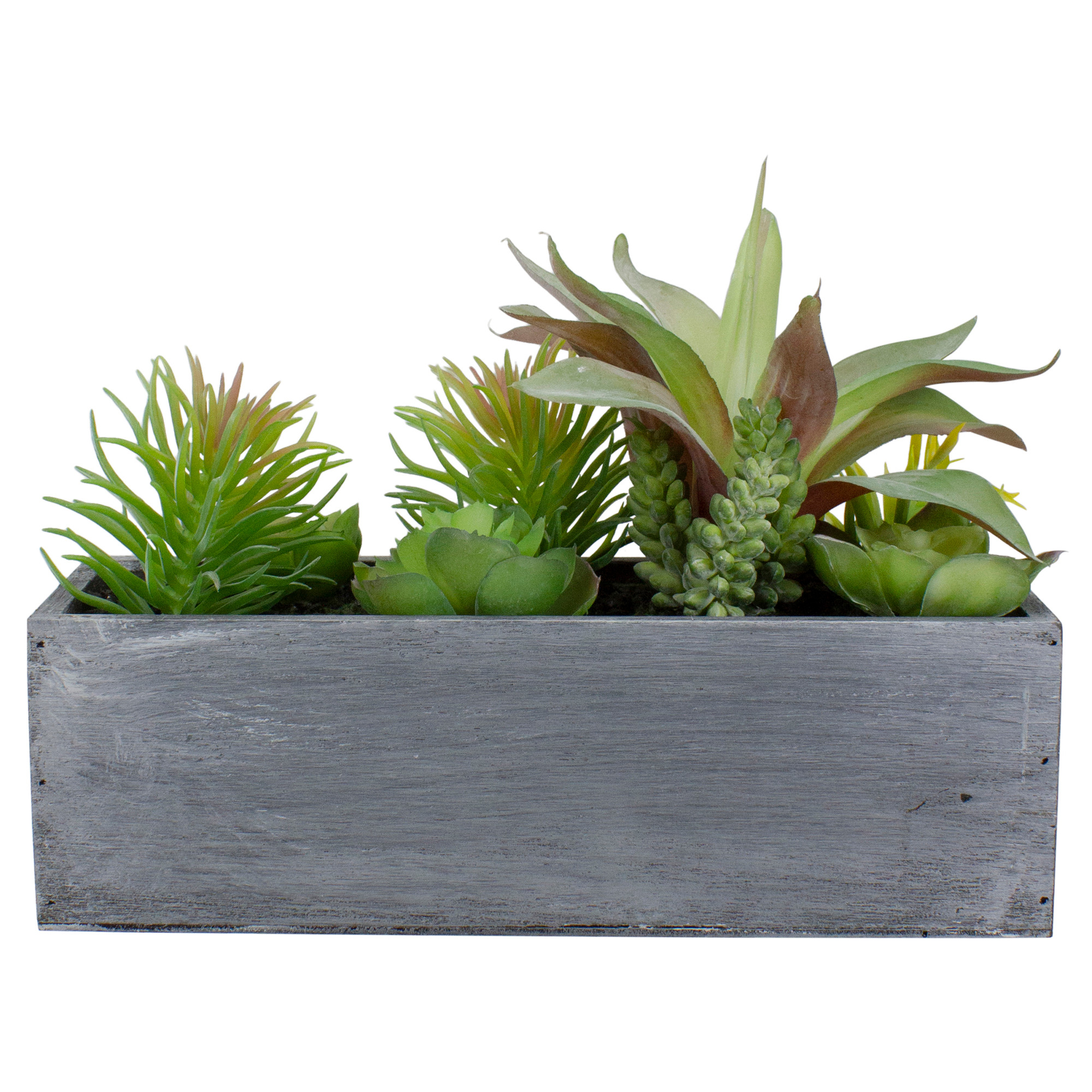 12" Artificial Mixed Succulent Plants in a Rectangular Planter