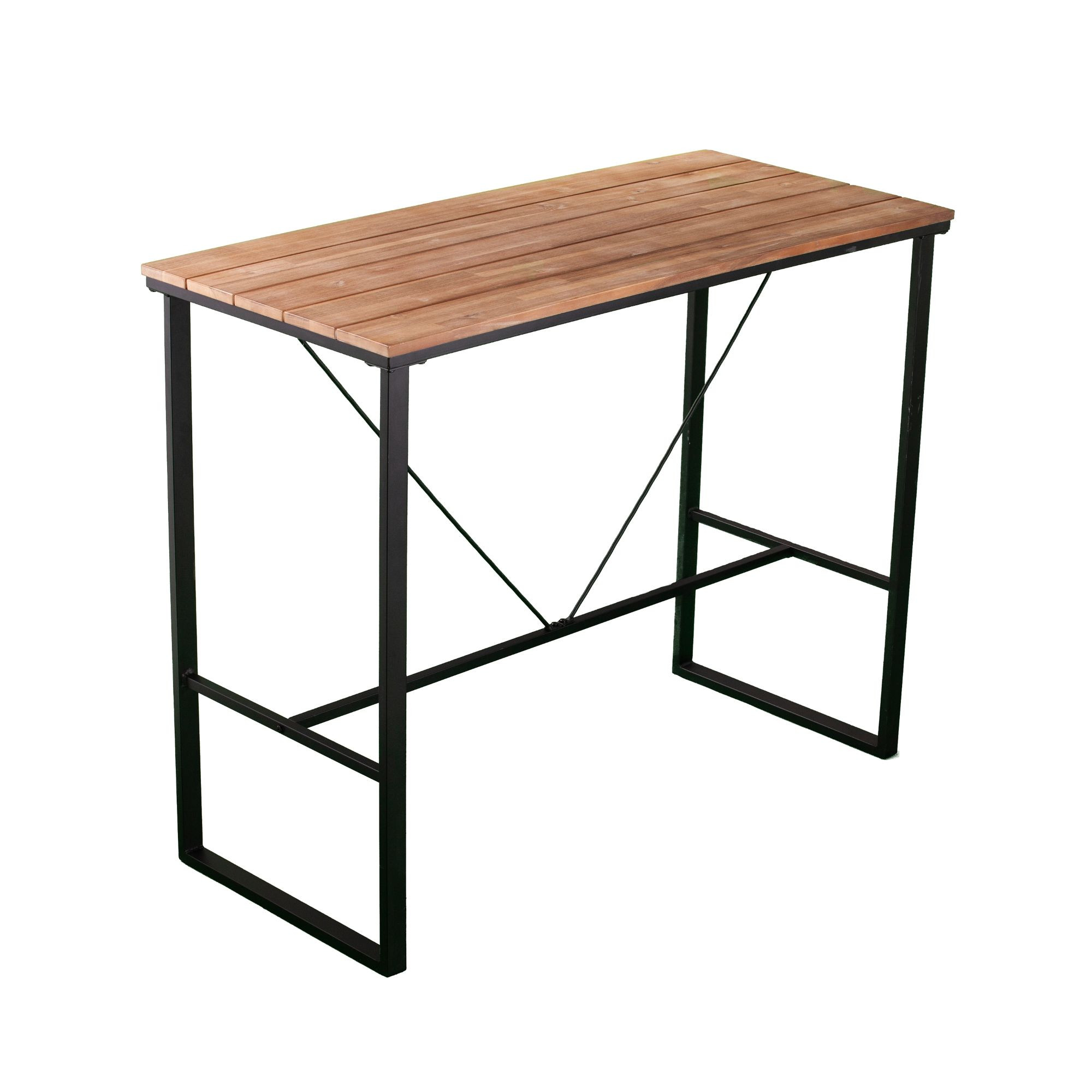 52" Brown & Black Contemporary Outdoor Patio Pub Table Christmas Central