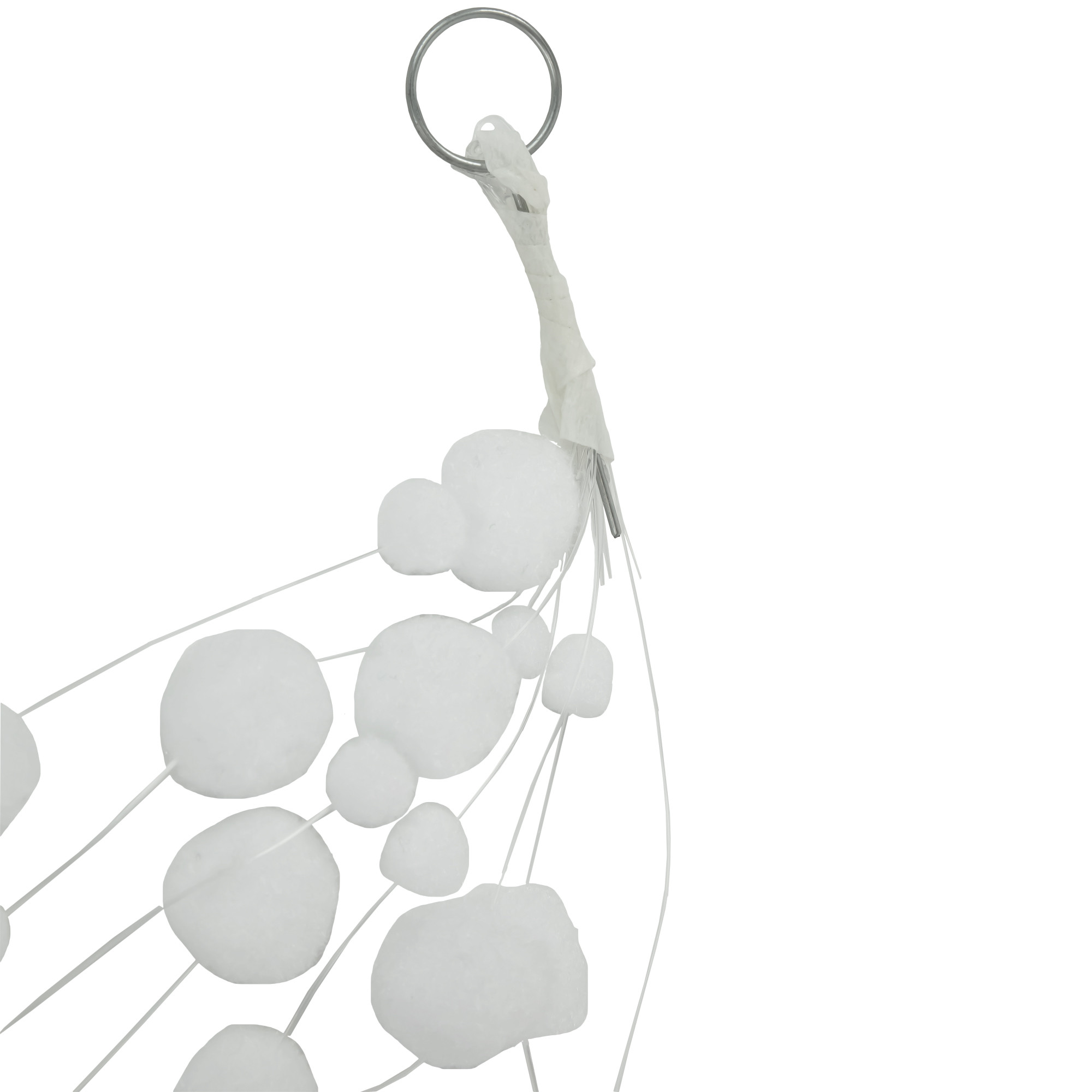 4' White Plush Snowball Christmas Garland | Christmas Central