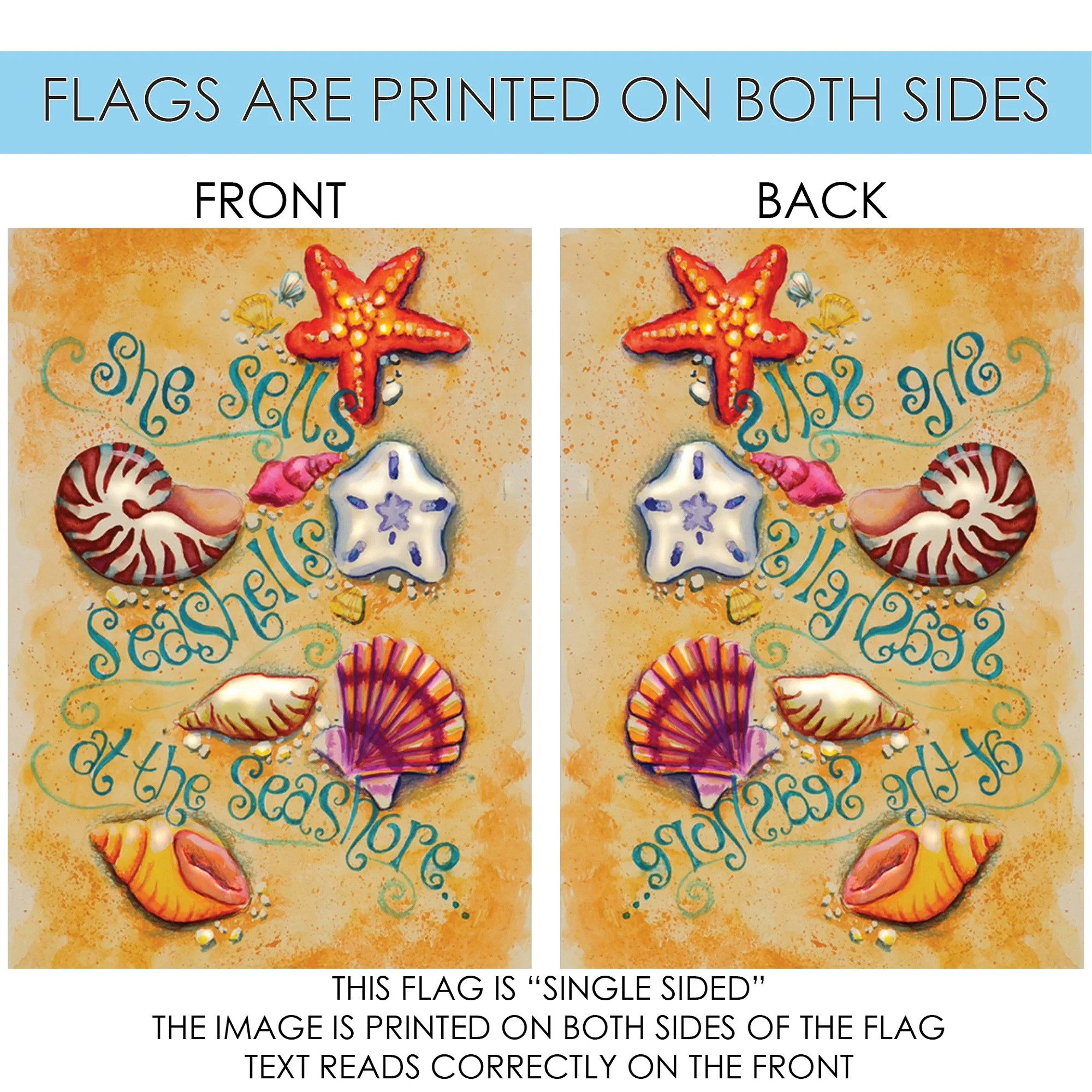 Starfish & Shells "She Sells Seashells at the Seashore" Outdoor Garden ...