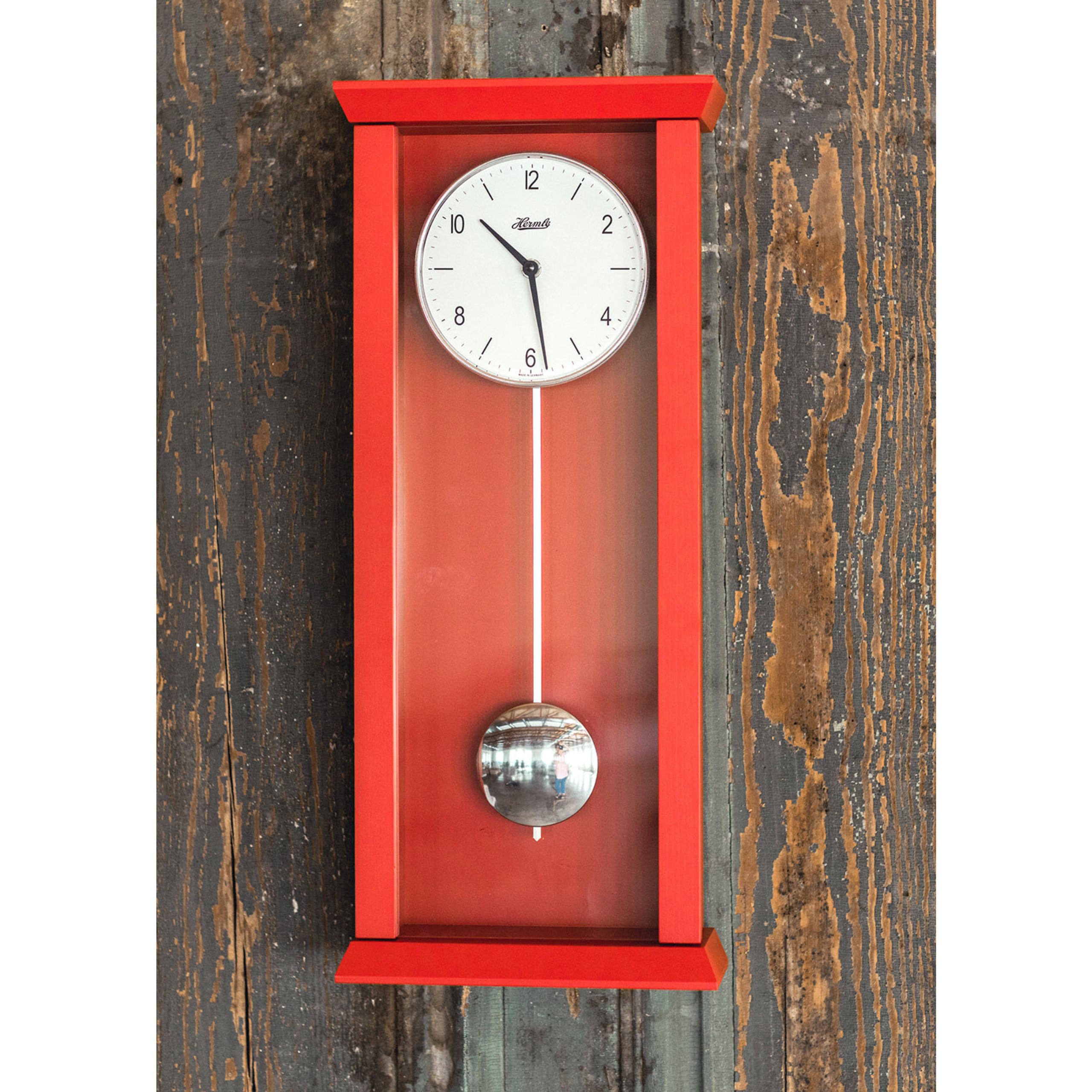 22.5" Red & White Rectangular Pendulum Wall Clock Christmas Central