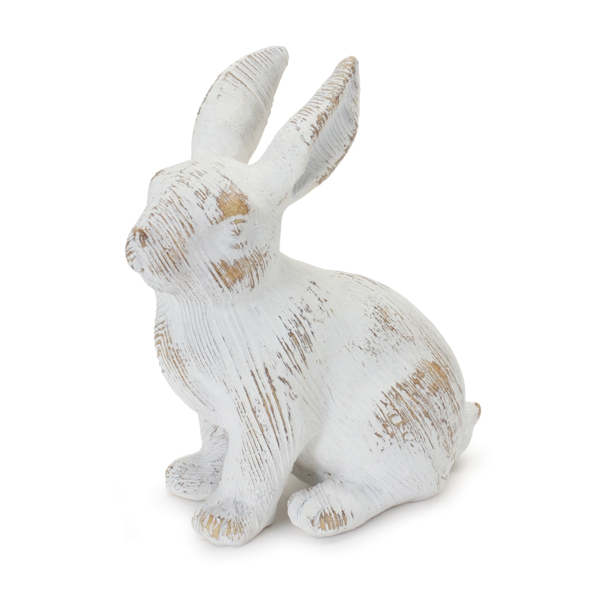 White Washed Rabbit Figurines - 6.5