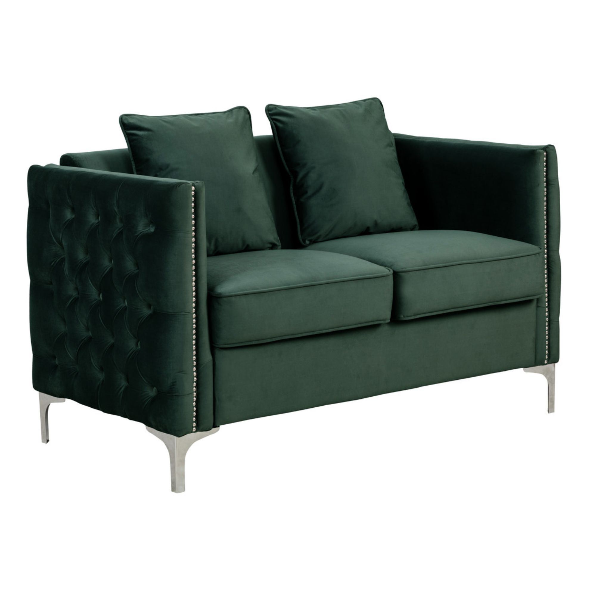 3-Piece Green Velvet Handmade Living Room Furniture Set 73" | Christmas Central