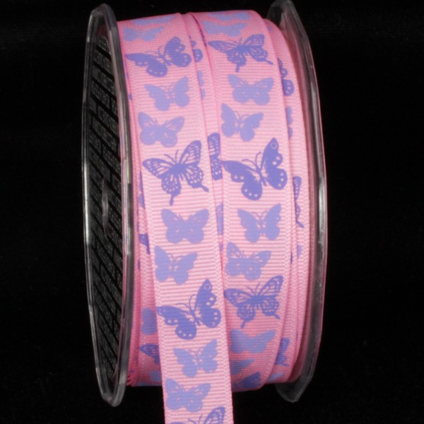 Pink & Purple Butterflies Wired Craft Ribbon 0.5" x 54 Yards