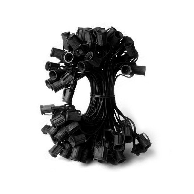 50' Commercial C7 Christmas Light Socket Set 12" Spacing 18 Gauge