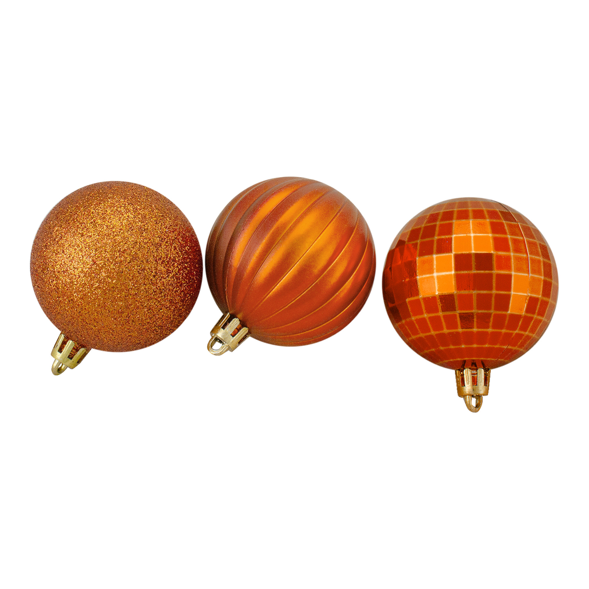 100ct Burnt Orange Shatterproof 3Finish Christmas Ball Ornaments 2.5