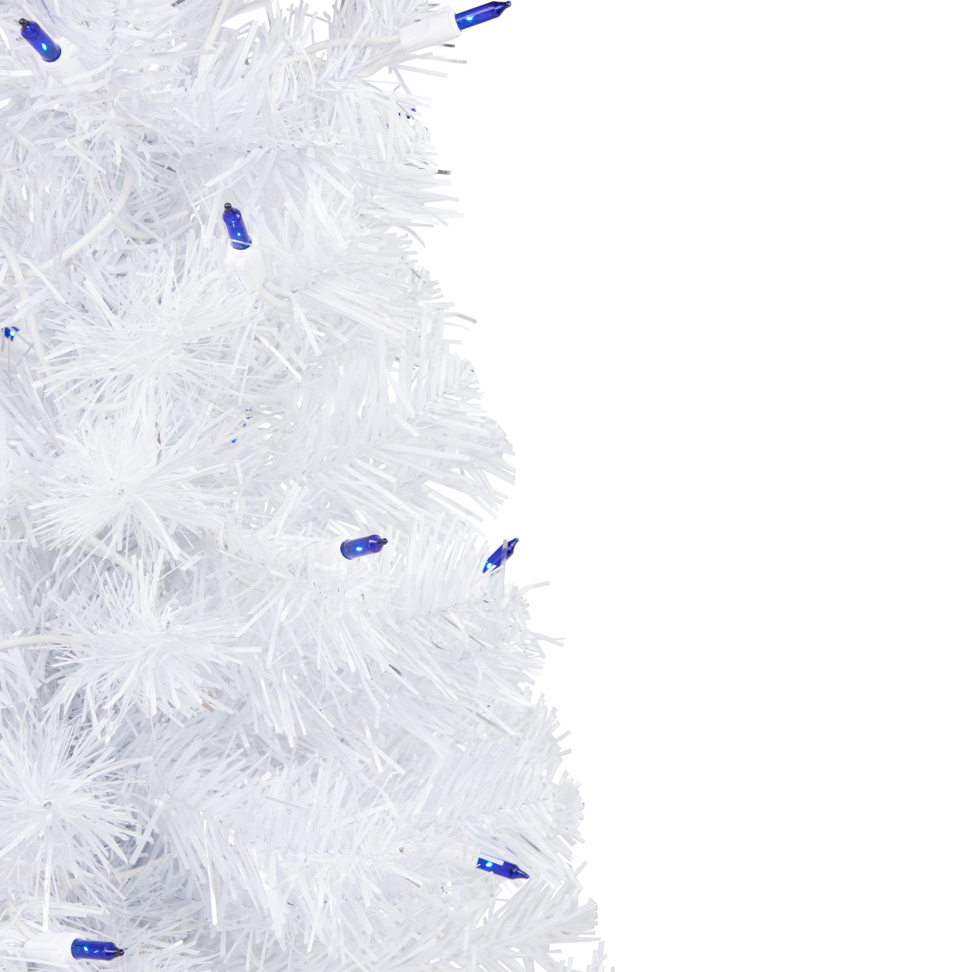 2' Prelit White Iridescent Pine Artificial Christmas Tree Blue