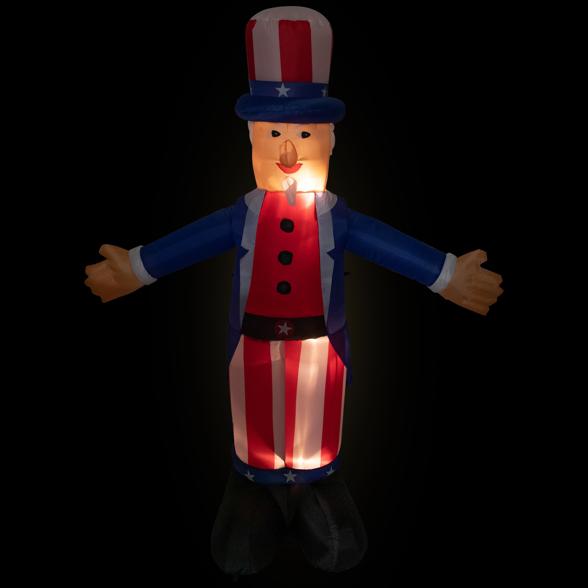 Inflatable Lighted Standing Uncle Sam Outdoor Decor - 70