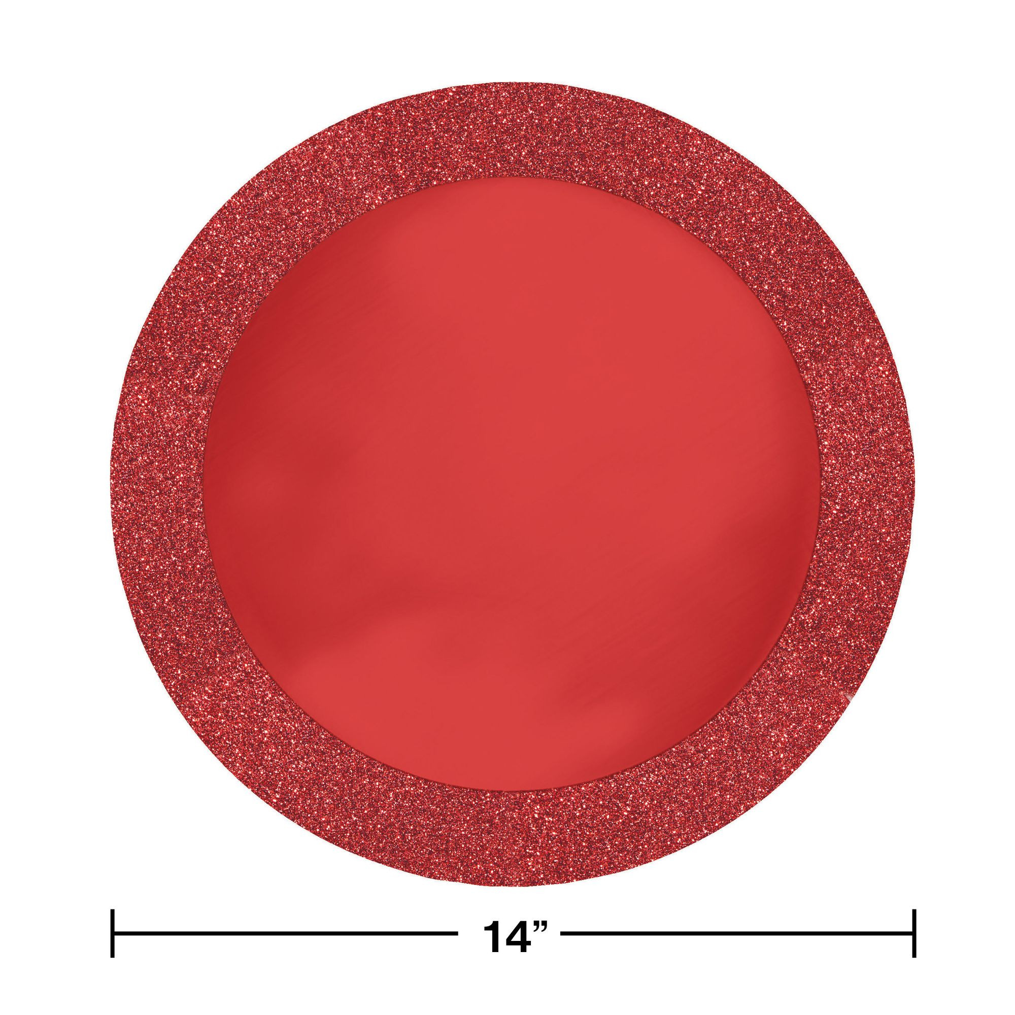 Club Pack of 96 Red Christmas Disposable Round Placemats 14