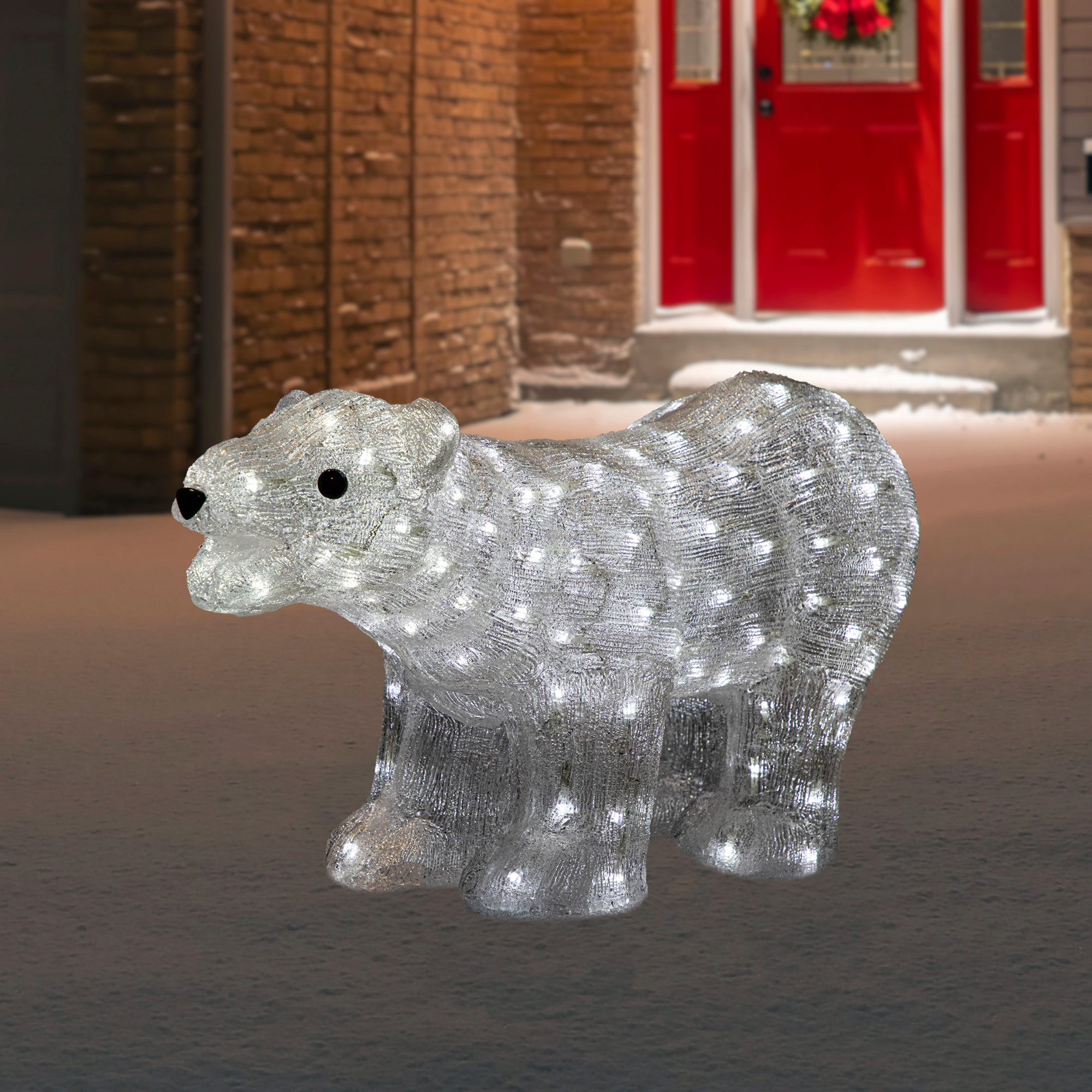28" LED Lighted Commercial Grade Acrylic Polar Bear Outdoor Christmas