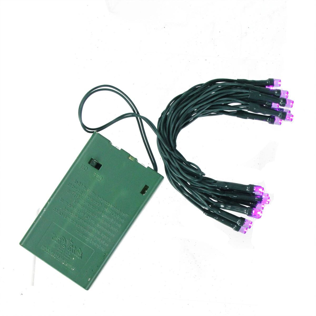 20 Purple LED Wide Angle Mini Christmas Lights 6.25 ft Green Wire