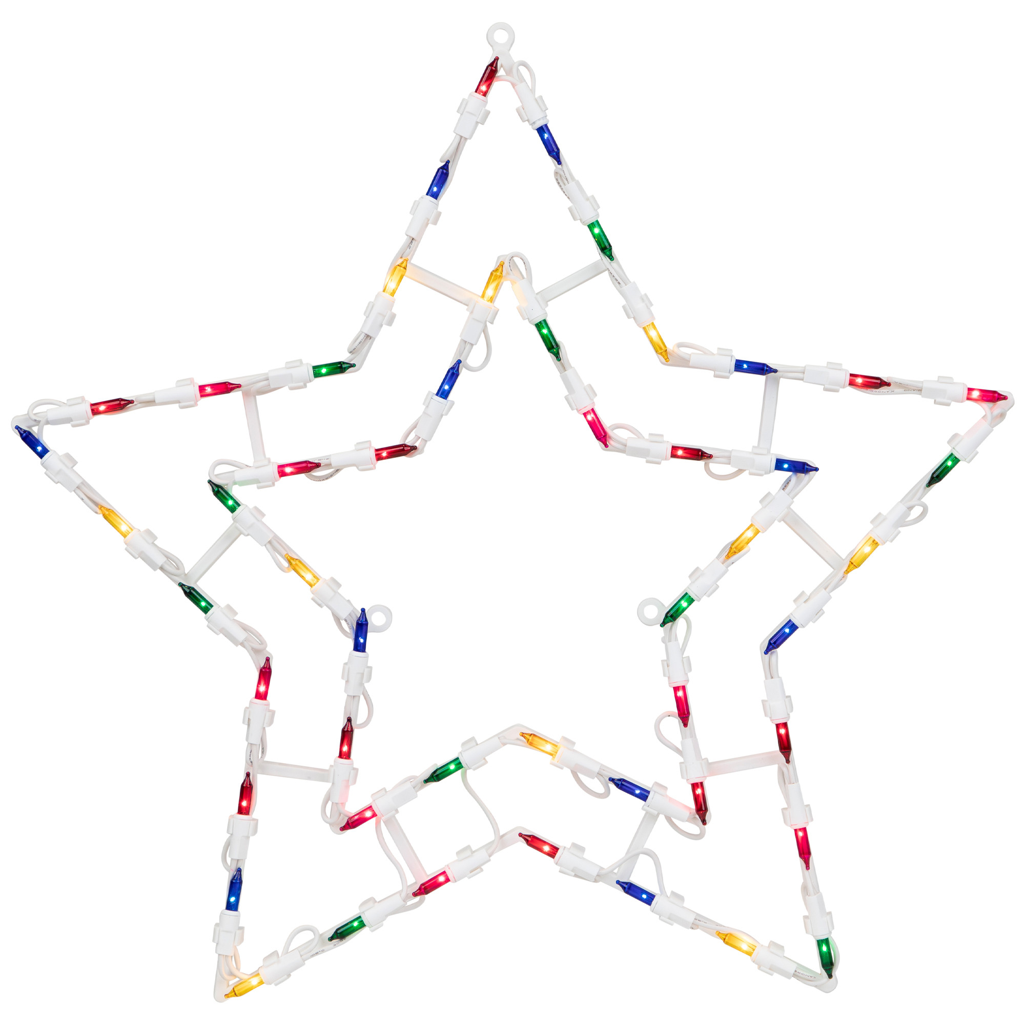 16" MultiColor Lighted Star Christmas Window Silhouette Decoration