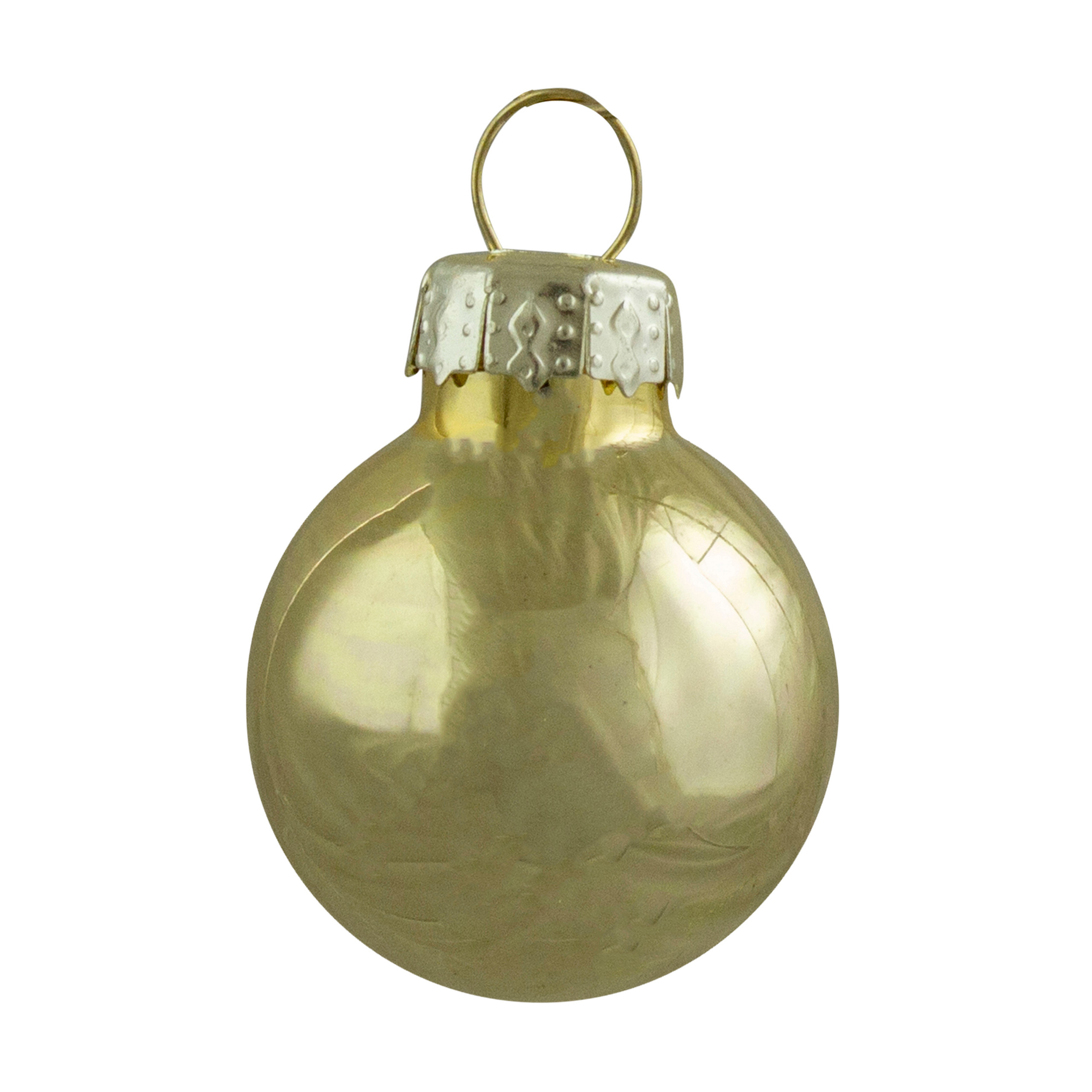 24ct Gold 2 Finish Mini Glass Christmas Ball Ornaments 1