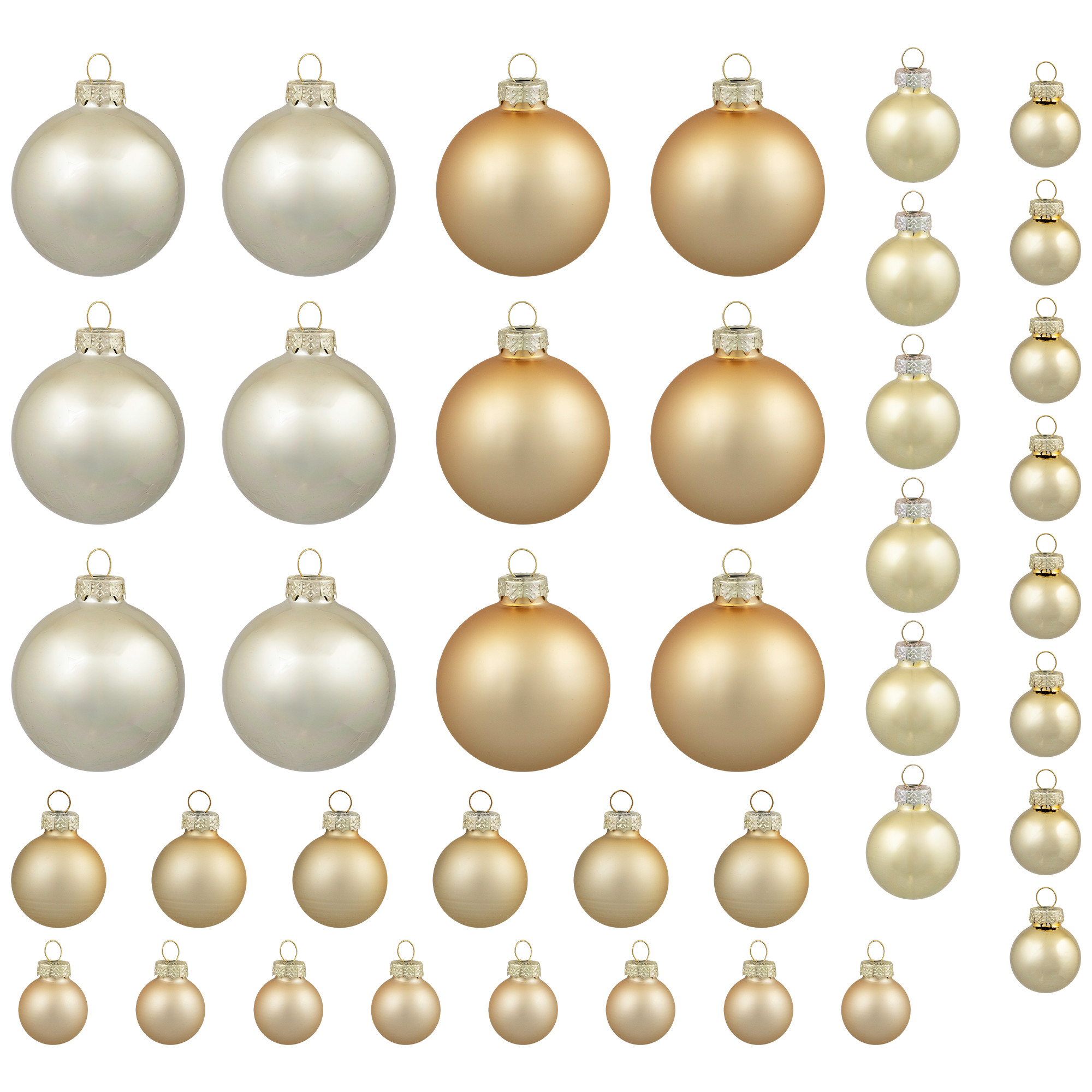 40ct Gold Glass 2Finish Christmas Ball Ornaments 2.5" (60mm