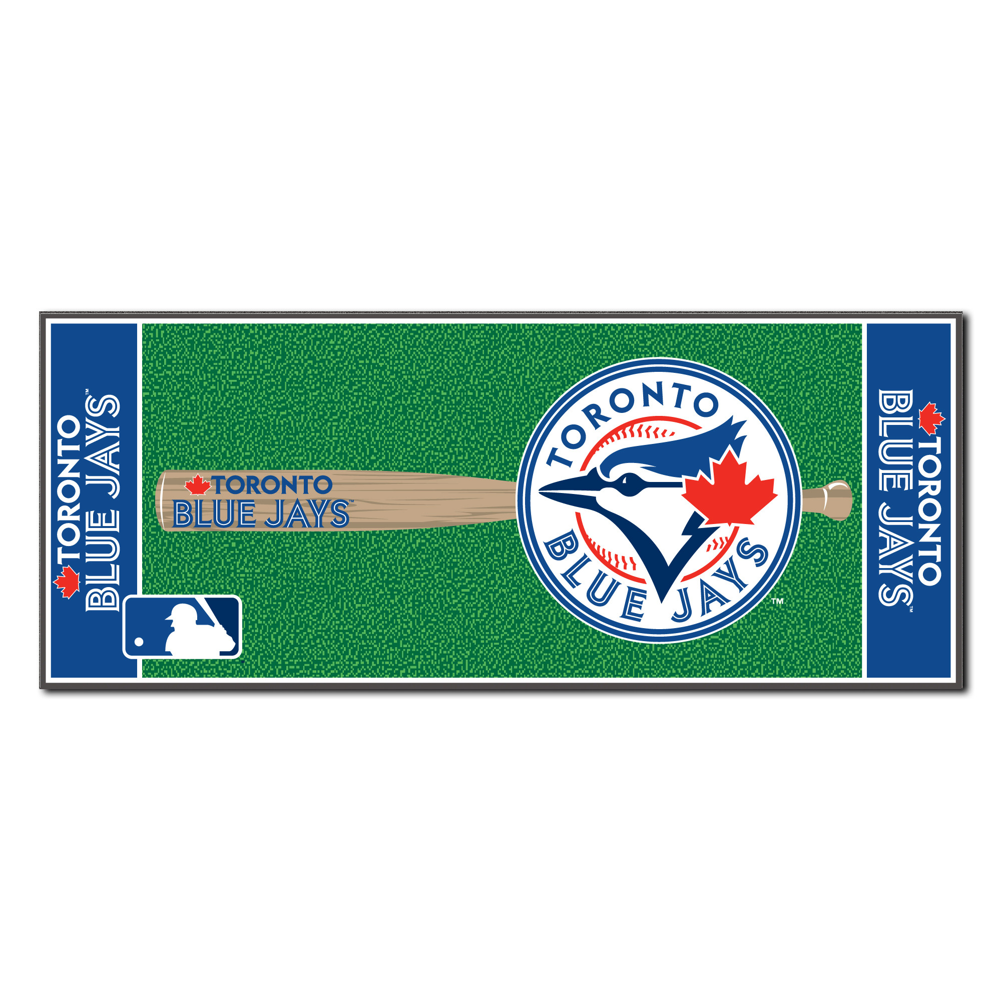 30" x 72" Blue & Green MLB Toronto Blue Jays NonSkid Baseball Mat Area