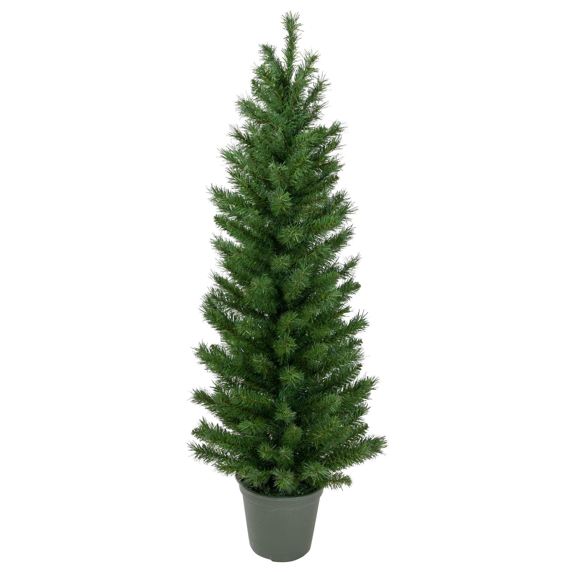 4' Potted Virginia Pine Walkway Slim Artificial Christmas Tree Unlit