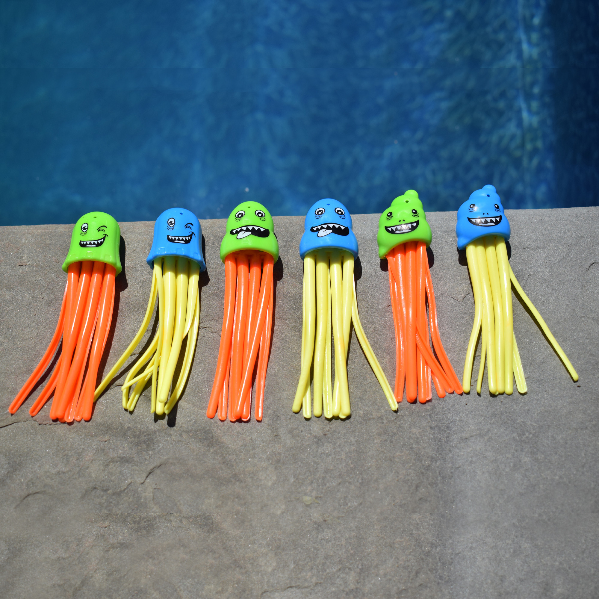 Set of 6 Multicolor Jellyfish Slow Sinking Dive Game 5" Christmas
