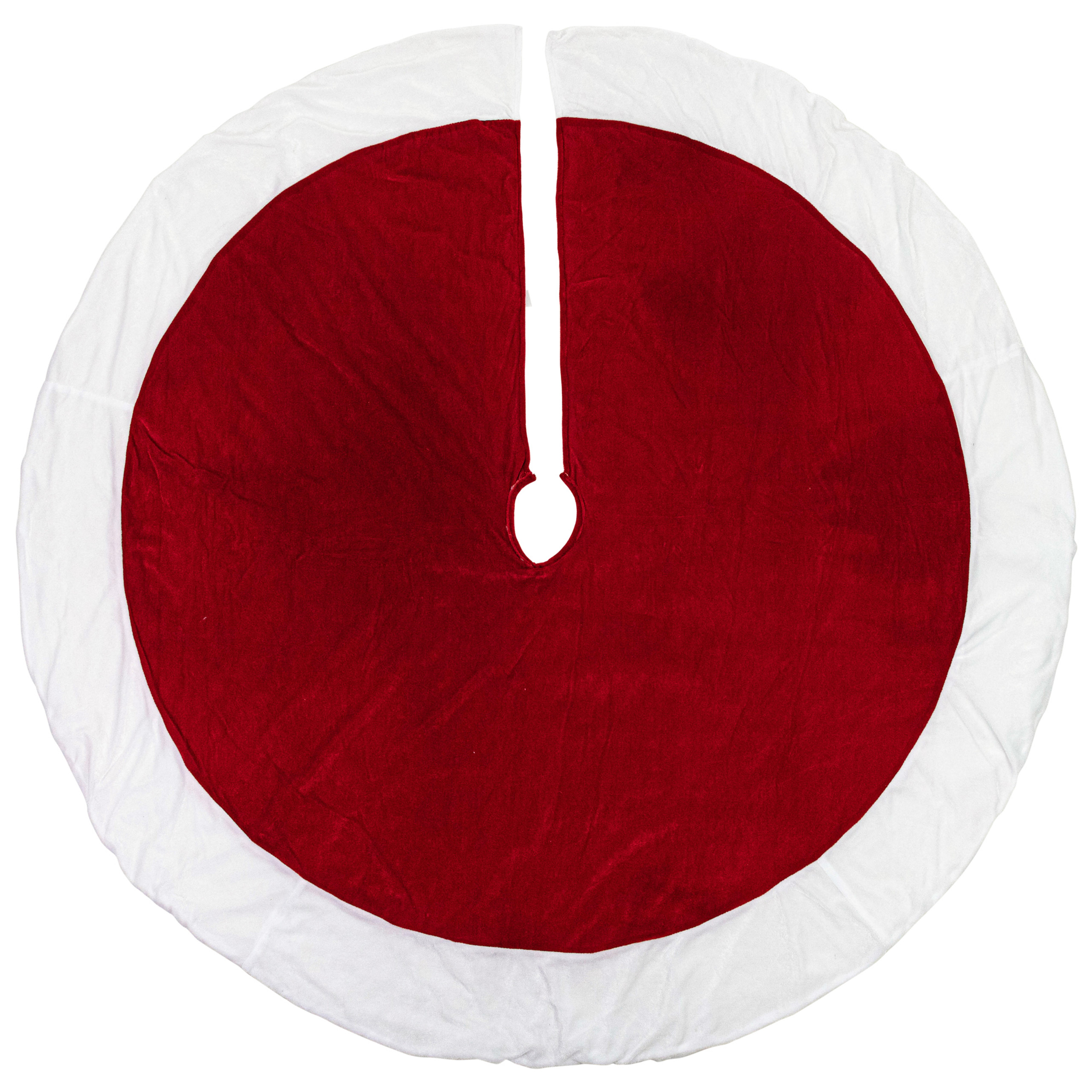 60" Red & White Solid Round Christmas Tree Skirt | Christmas Central