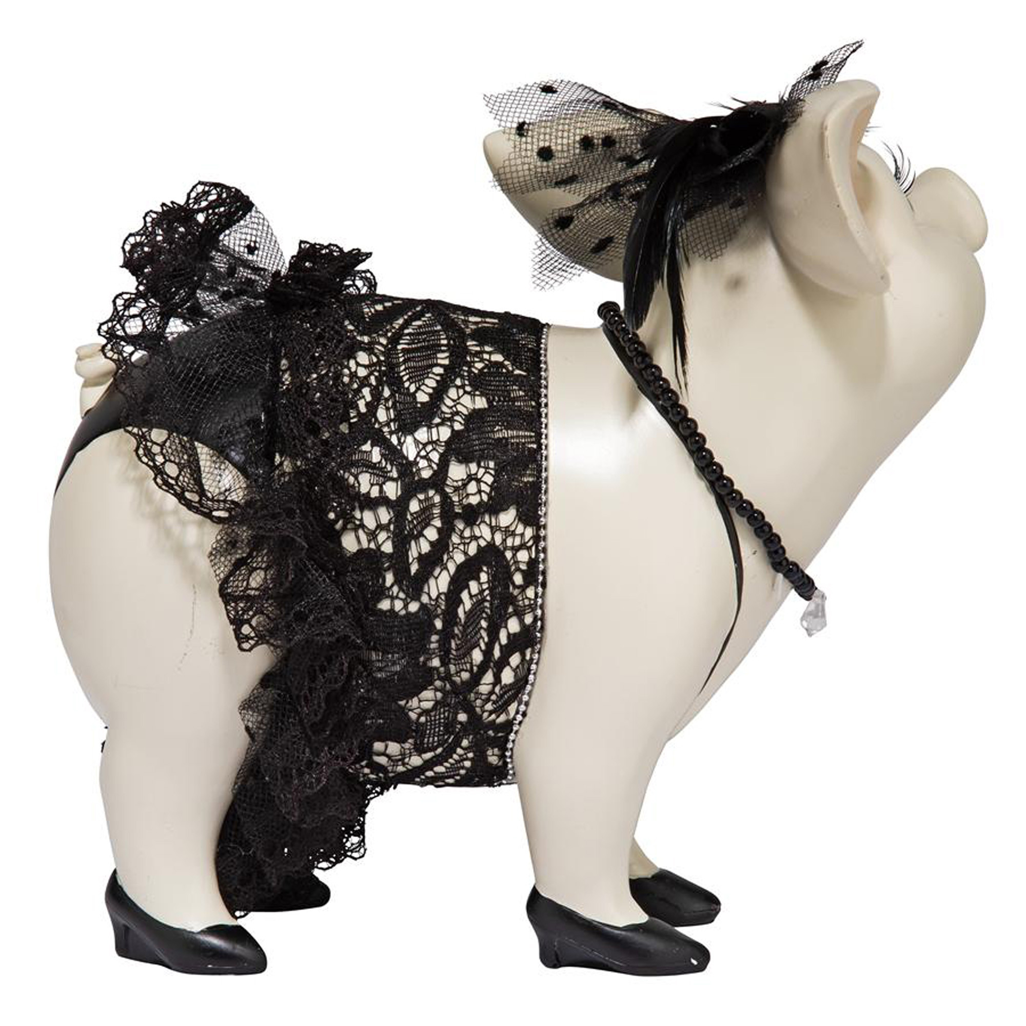 7" Madame Lace & Lard Pig Outdoor Garden Statue Christmas Central