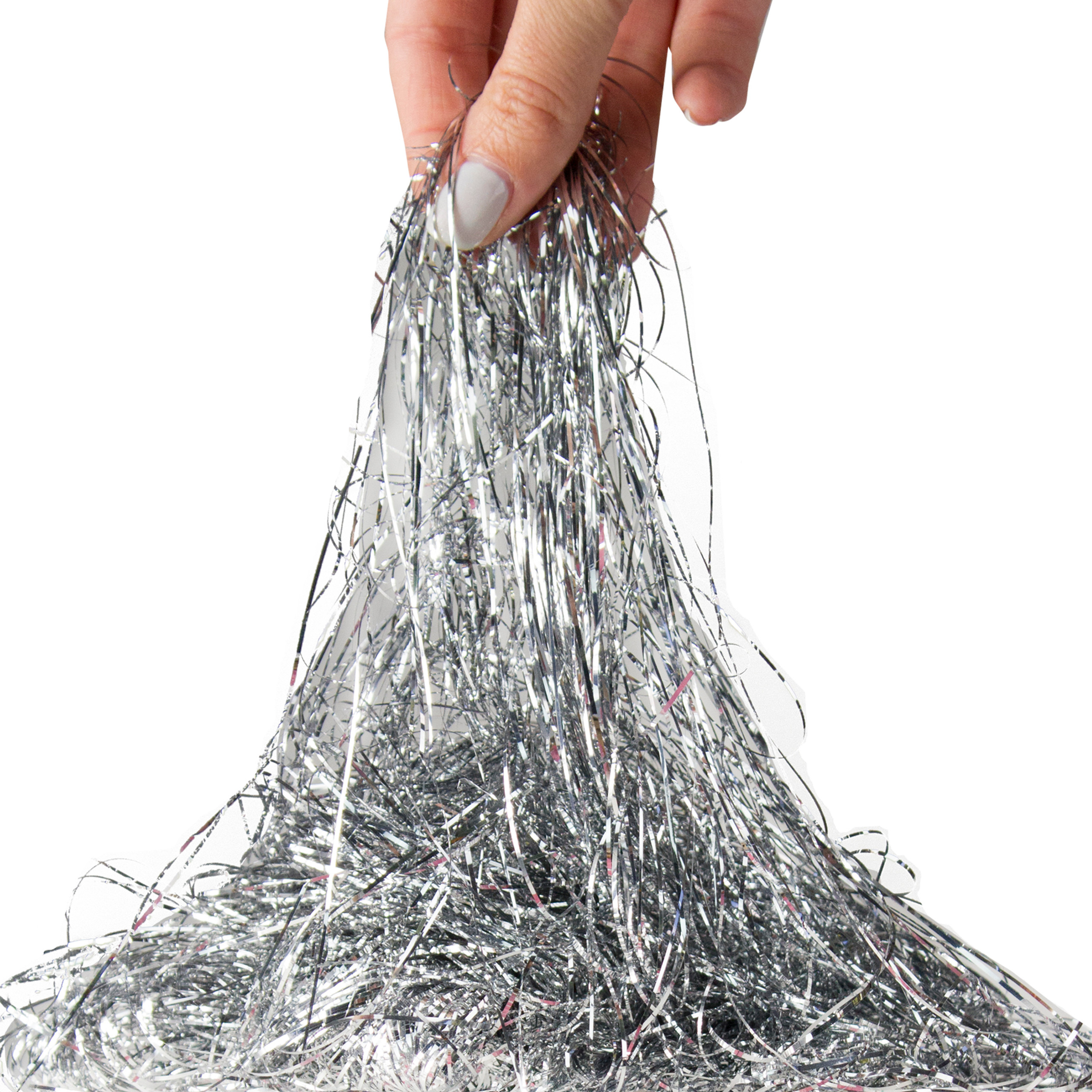 1000ct Silver Tinsel Icicle Strands Christmas Decorations 18" Christmas Central