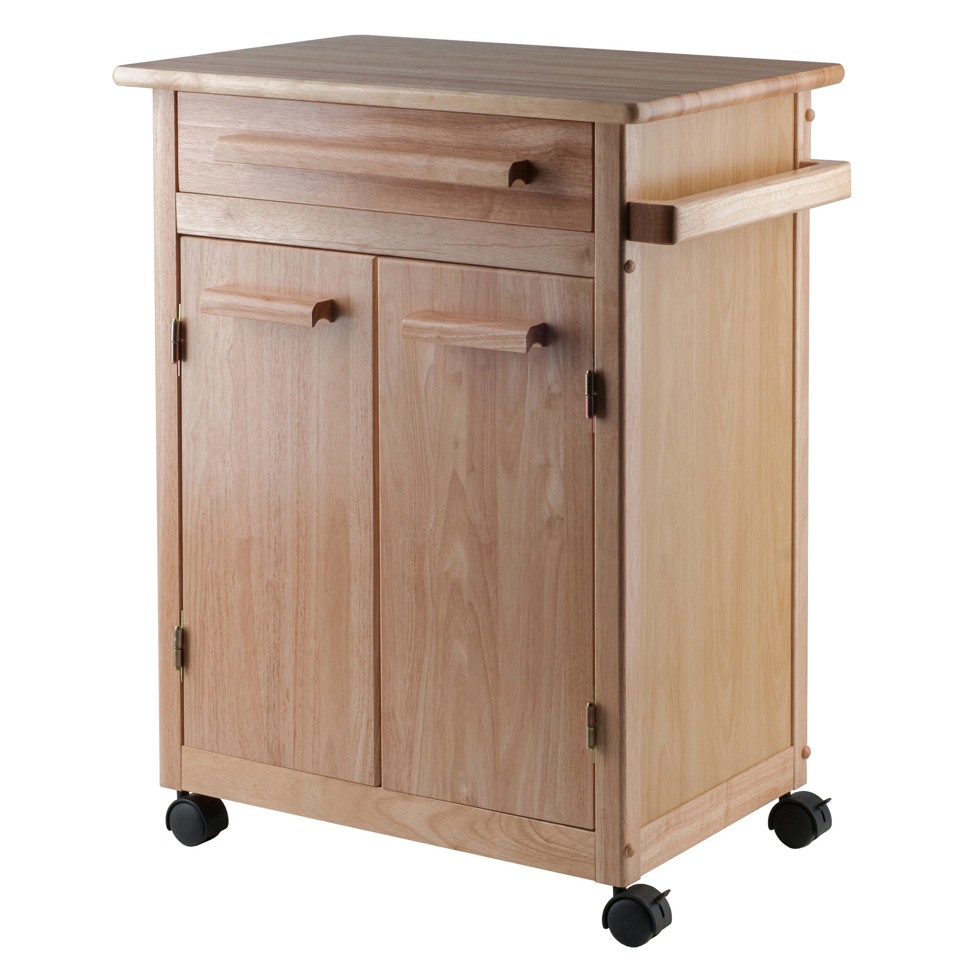 34.25" Beige Elegant Hackett Kitchen Cart with One PullOut