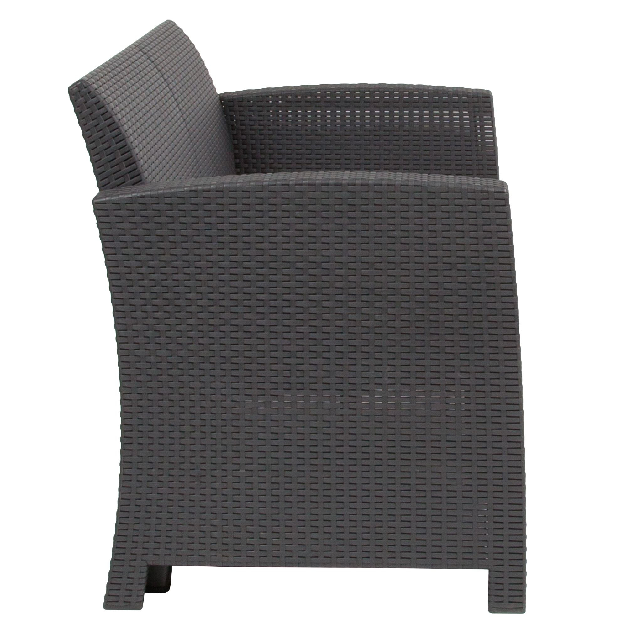 47" Charcoal Gray Outdoor Patio Furniture Loveseat Gray Cushion Christmas Central