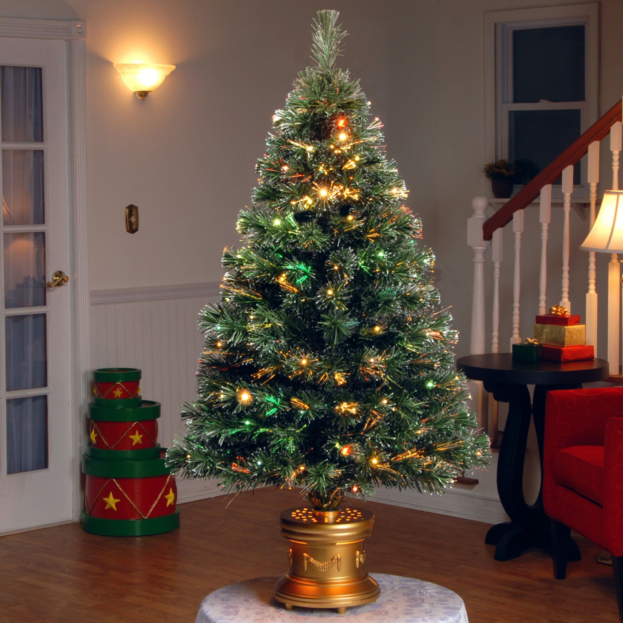 4' Pre-Lit Medium Fiber-Optic Artificial Christmas Tree - Multicolor ...