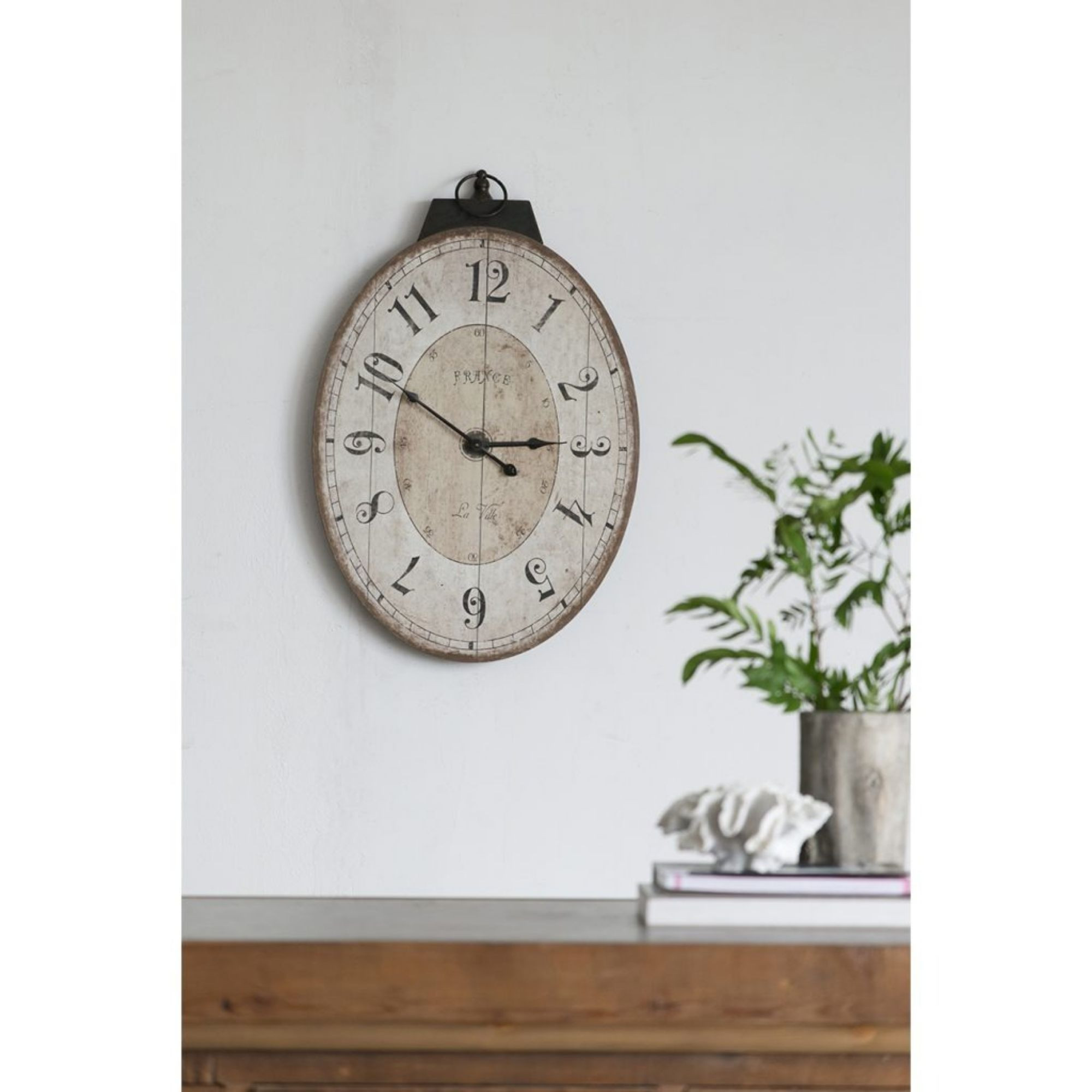 29" White & Black Thaddeus Oval Wall Clock Christmas Central