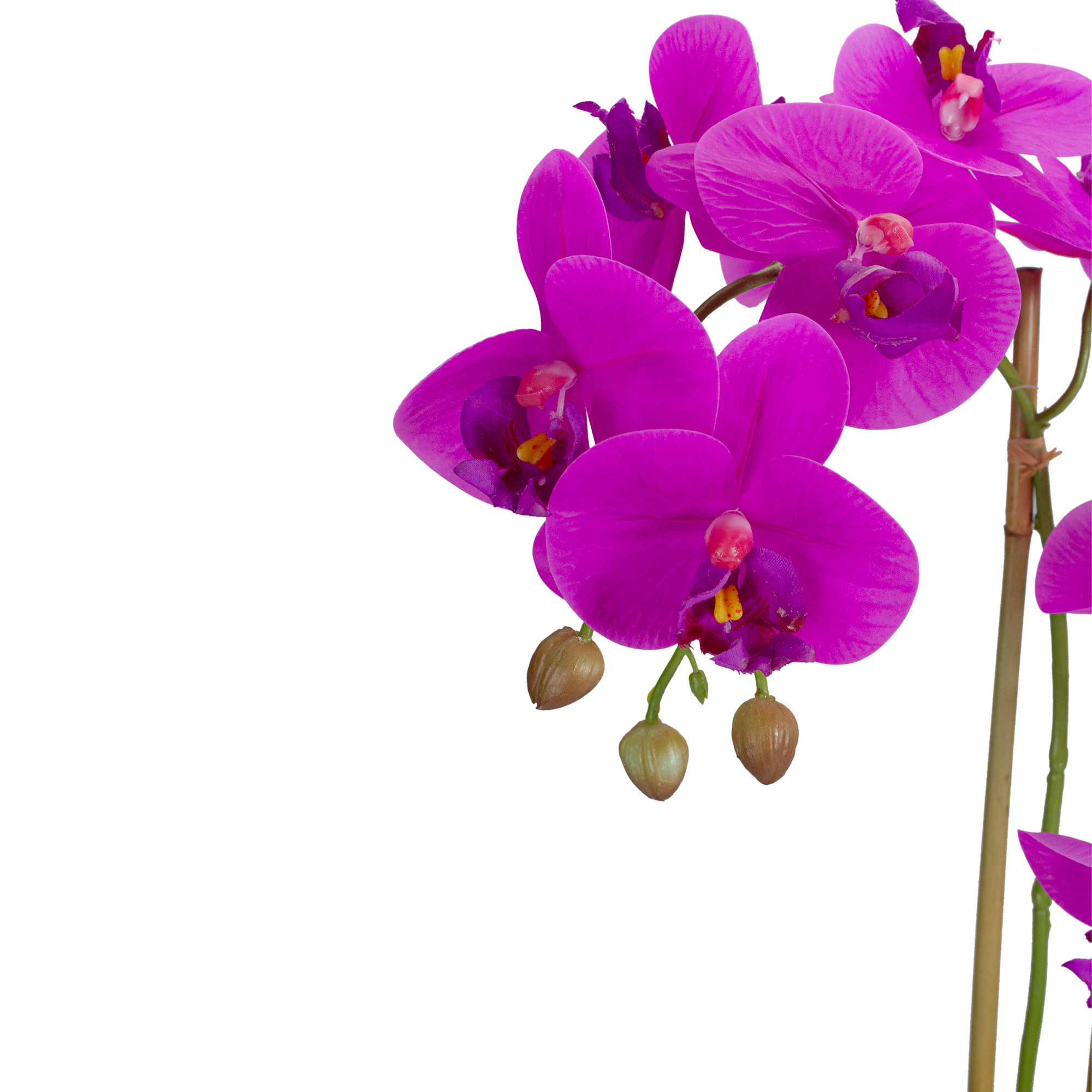 14" Purple Artificial Orchid Plant with a Gray Stone Pot Christmas