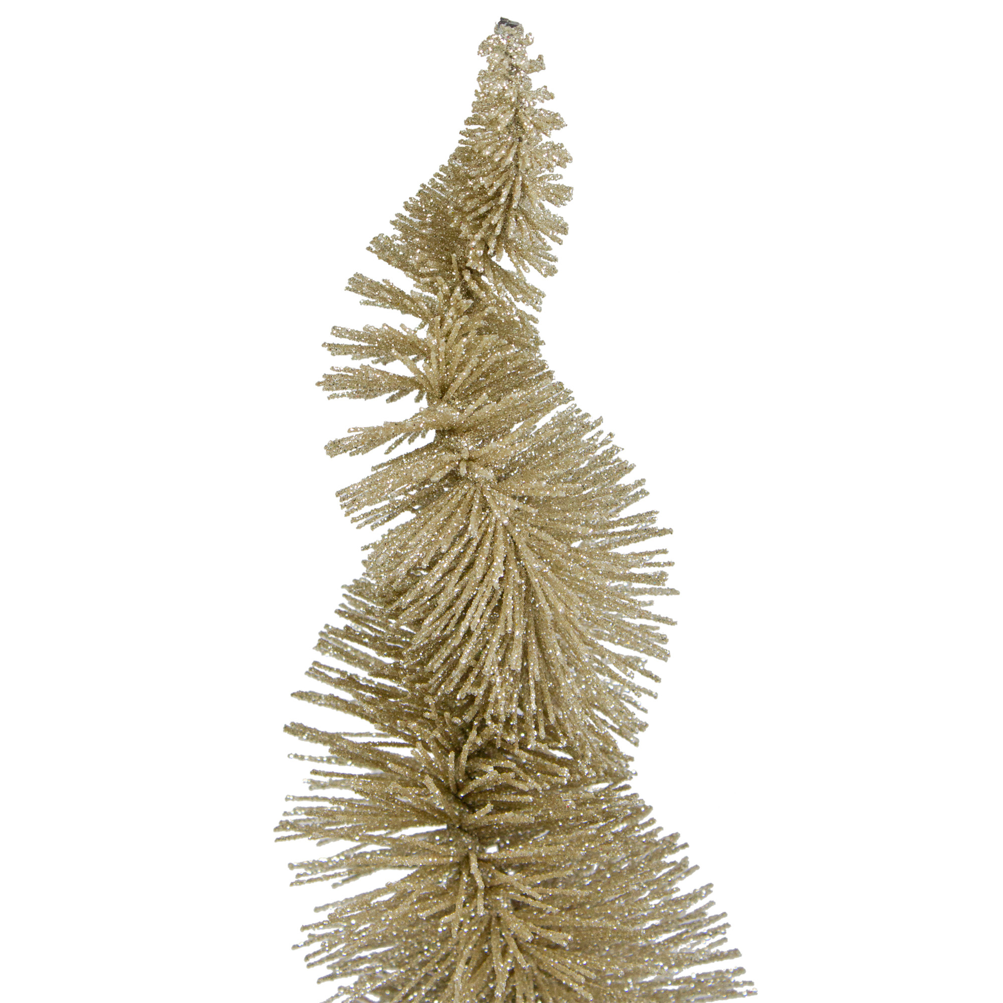 14" Gold Glittered Spiral Sisal Christmas Tree Tabletop Decoration