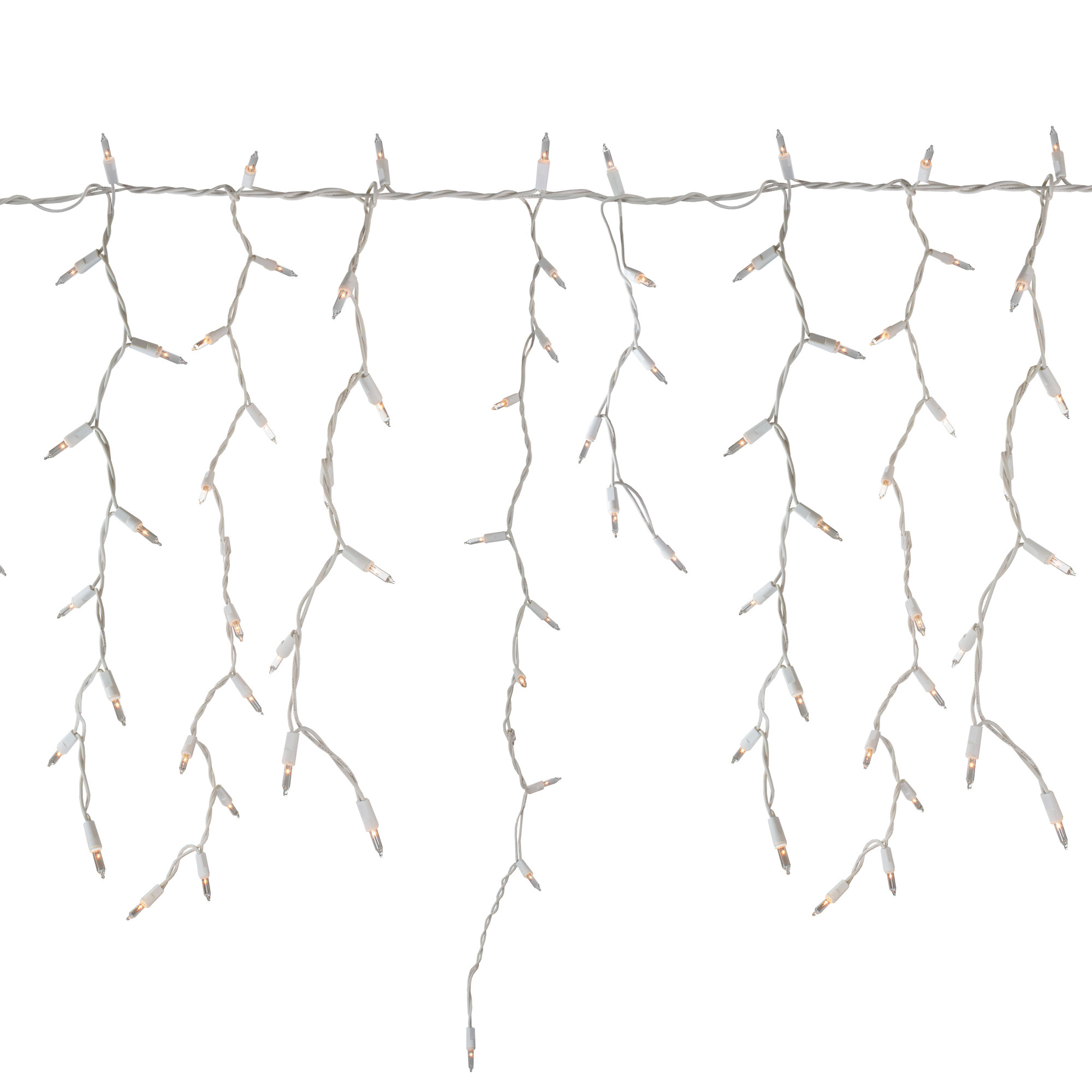 300 Count Clear Mini Icicle Christmas Lights White Wire Christmas